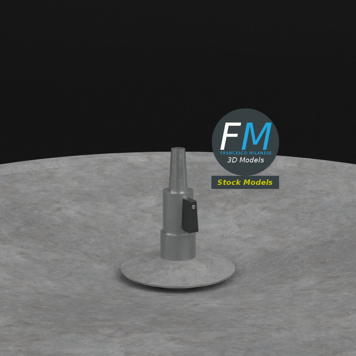 3D-Modell - Steinbrunnen mit Sockel - 04