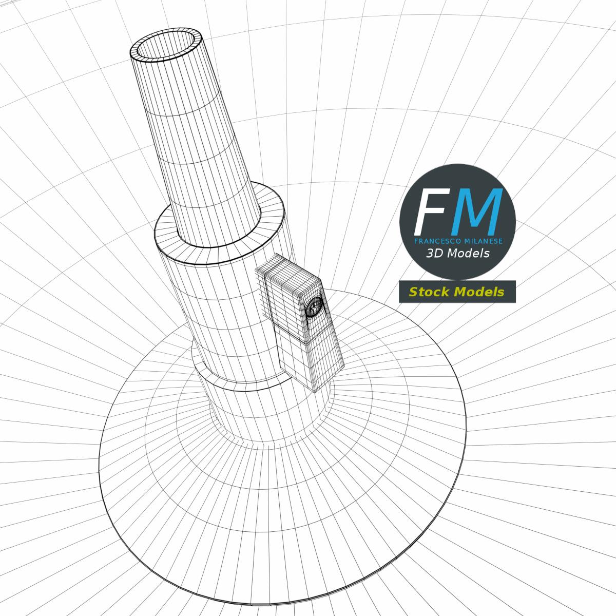 3D-Modell - Steinbrunnen mit Sockel - 08