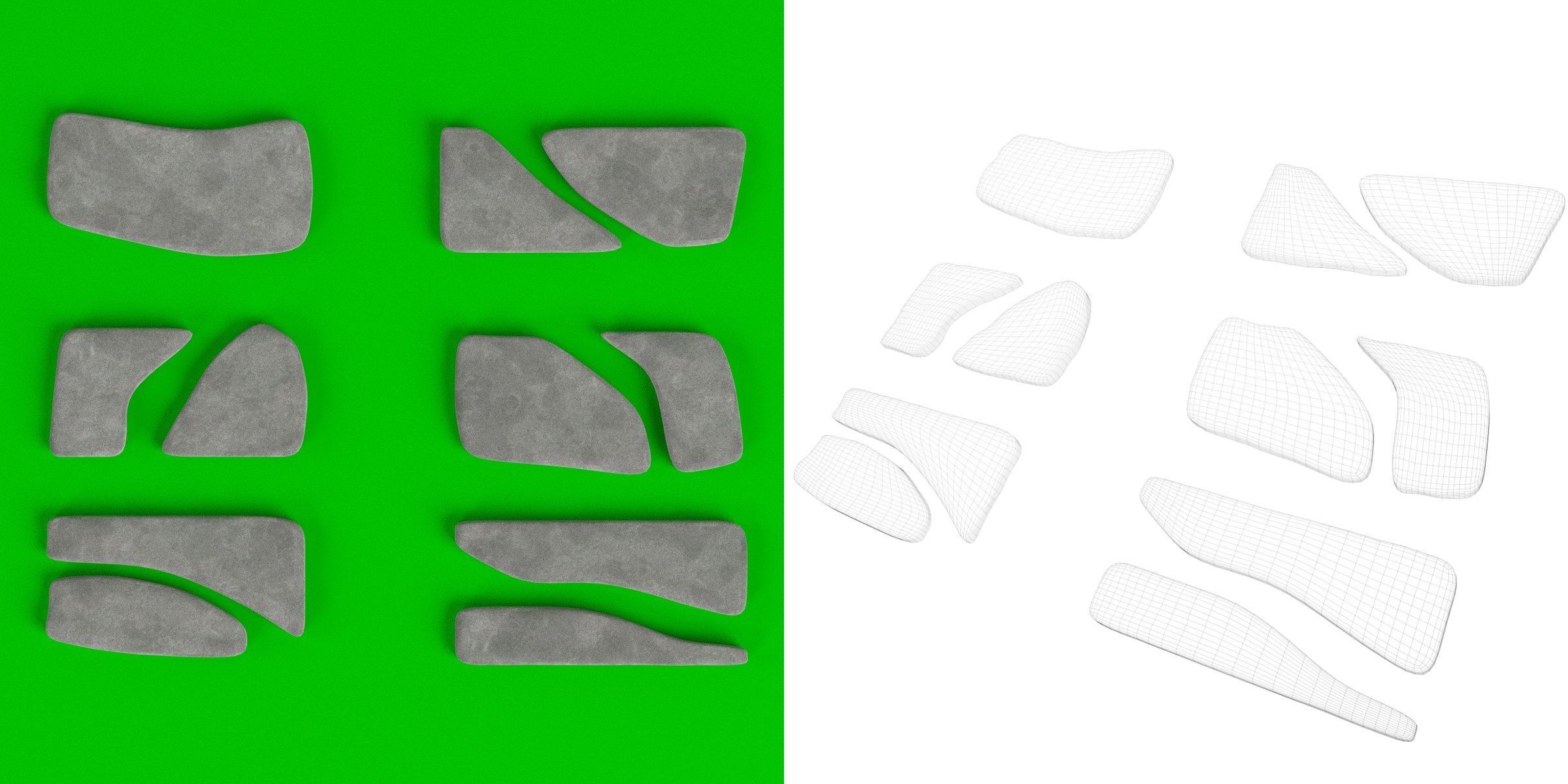 3D-Modell - Trittsteine Set