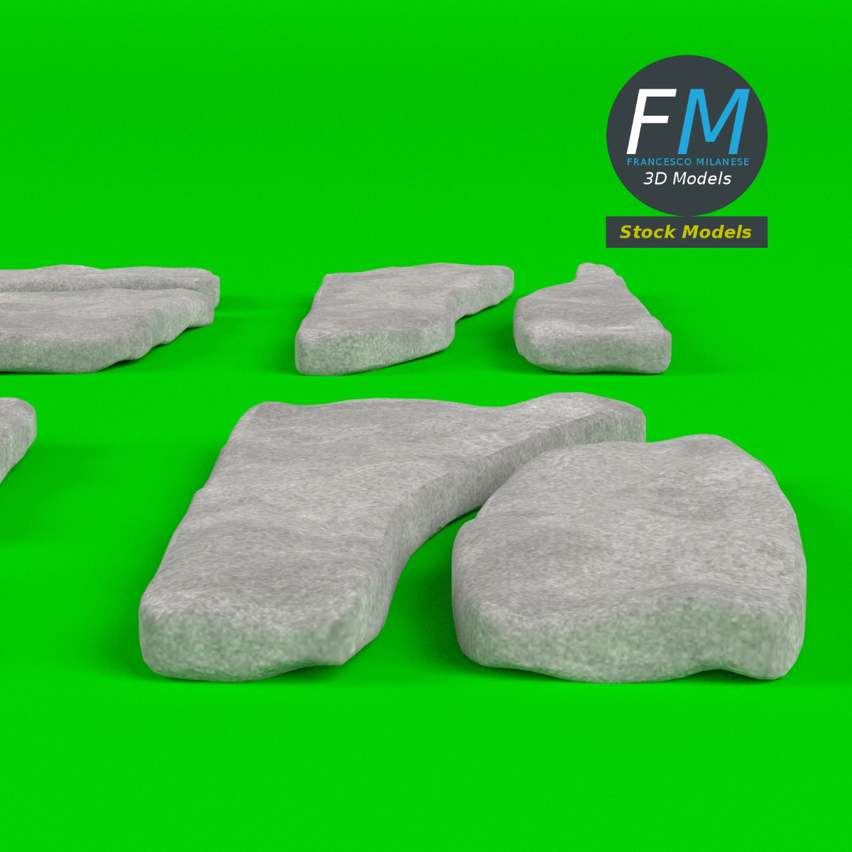 3D-Modell - Trittsteine Set - 04