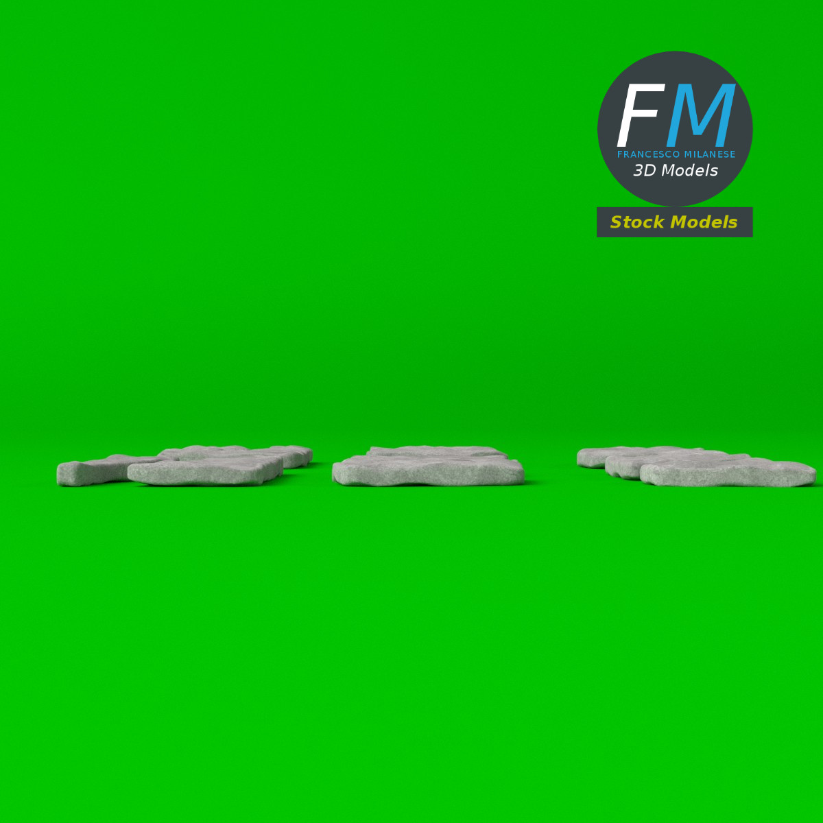 3D-Modell - Trittsteine Set - 05