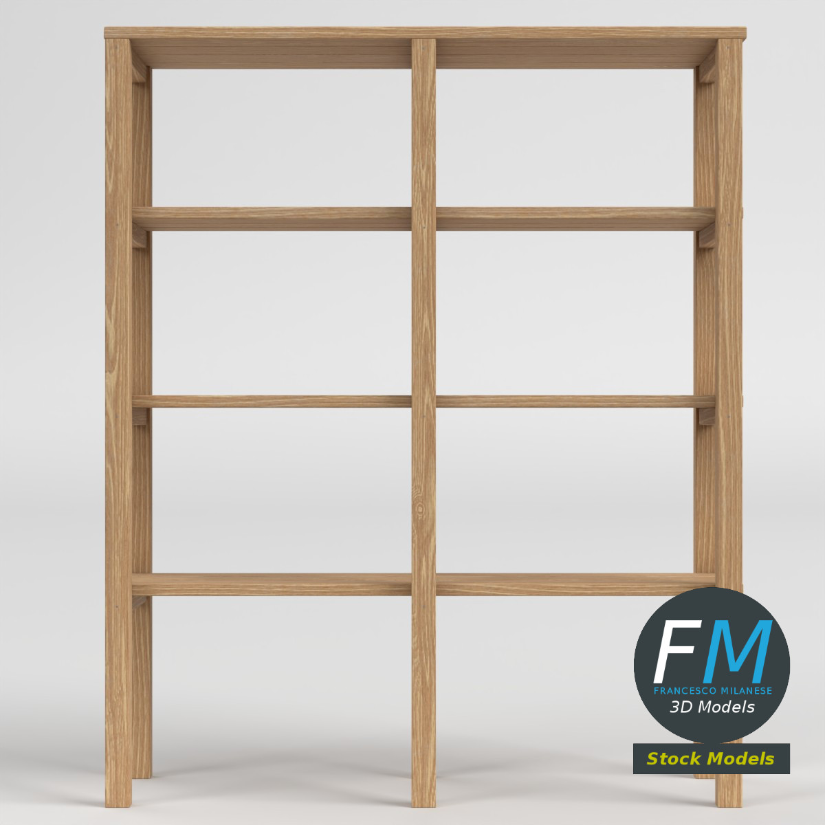 3D-Modell - Holzregal zur Aufbewahrung - 03