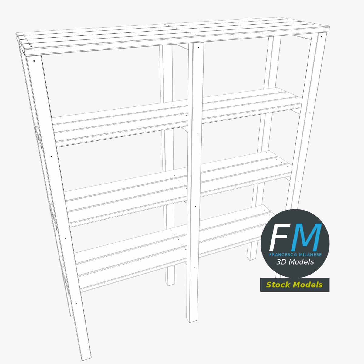 3D-Modell - Holzregal zur Aufbewahrung - 07