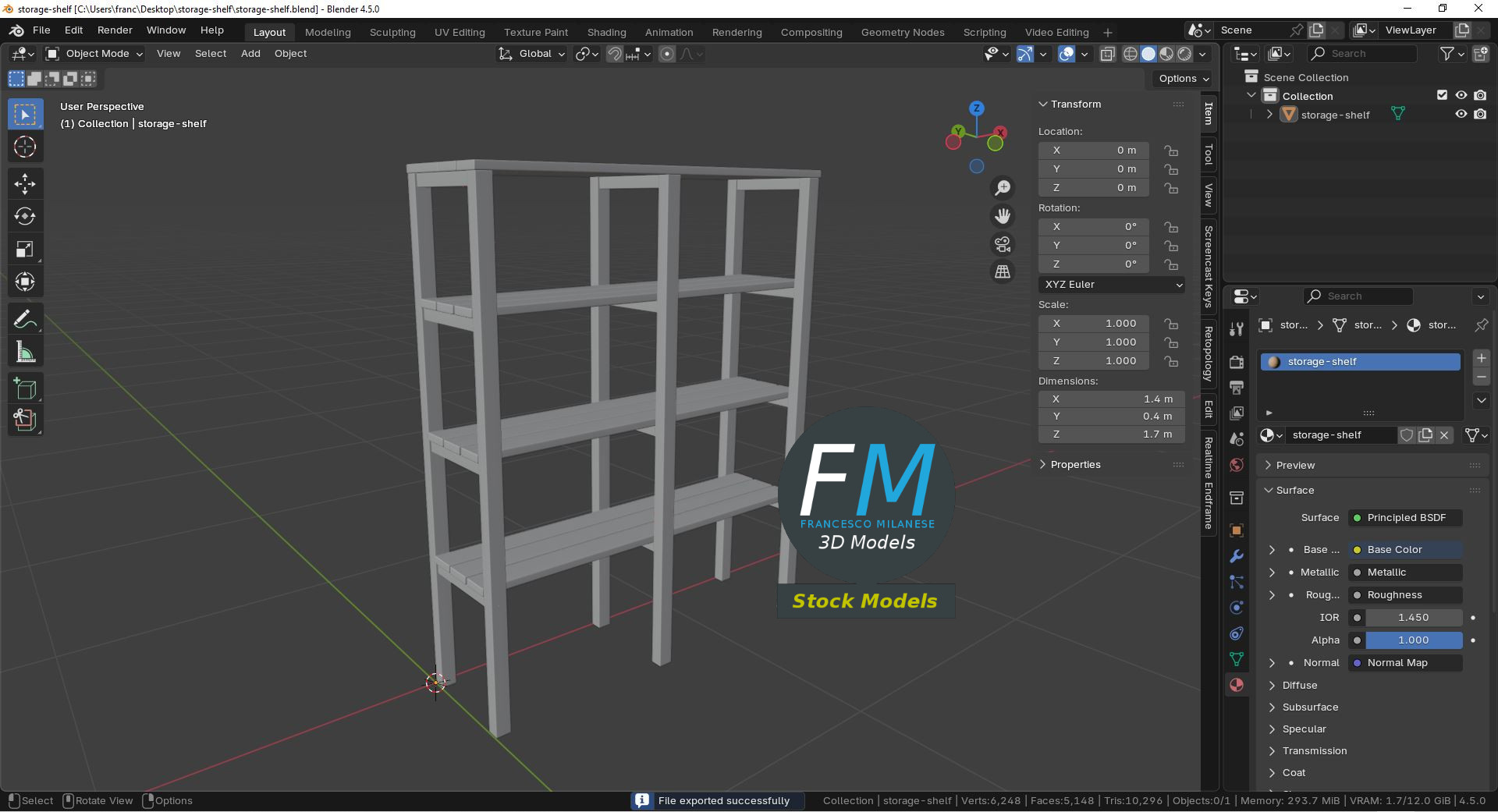 3D-Modell - Holzregal zur Aufbewahrung - 09