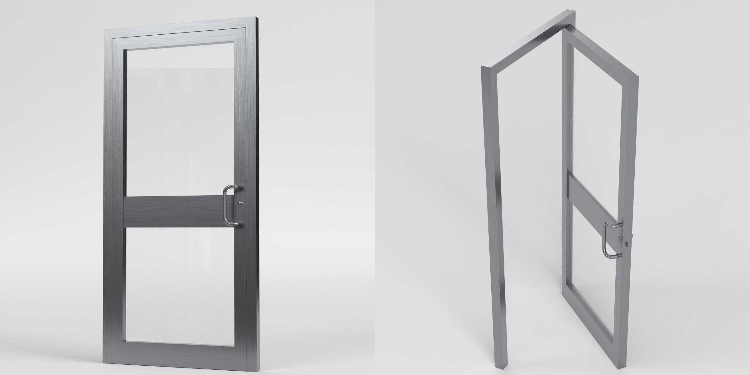 3D-Modell - Glas-Schwingtür für Geschäft