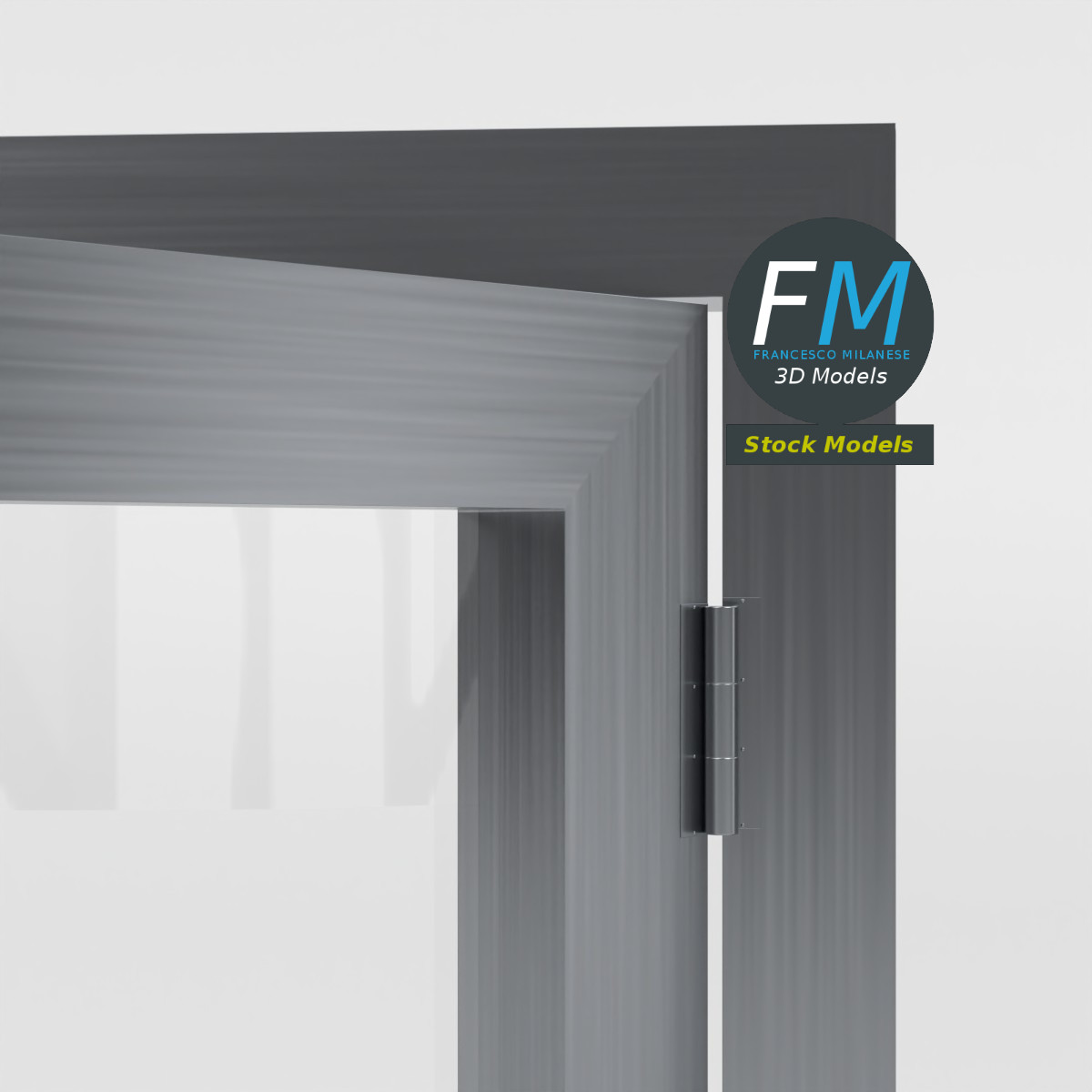 3D-Modell - Glas-Schwingtür für Geschäft - 04