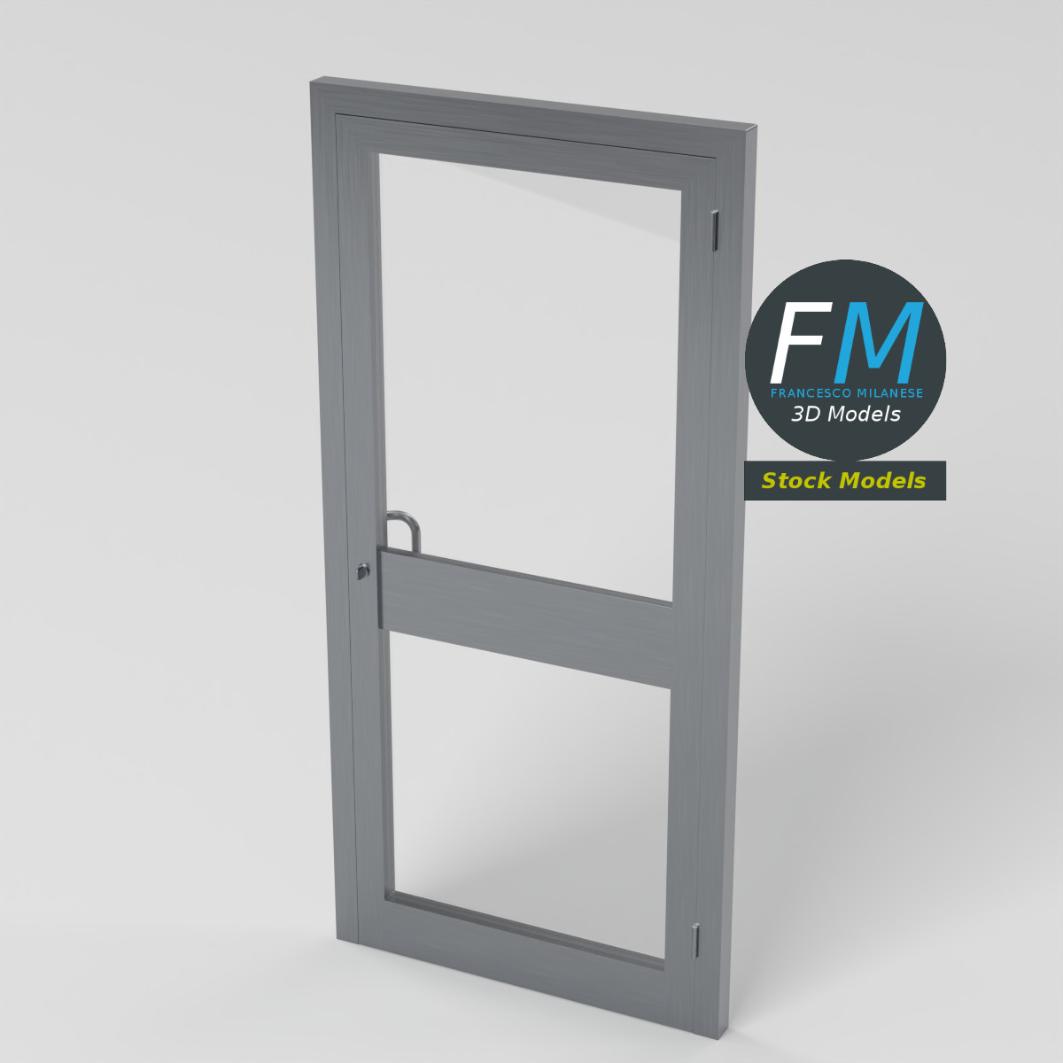 3D-Modell - Glas-Schwingtür für Geschäft - 05