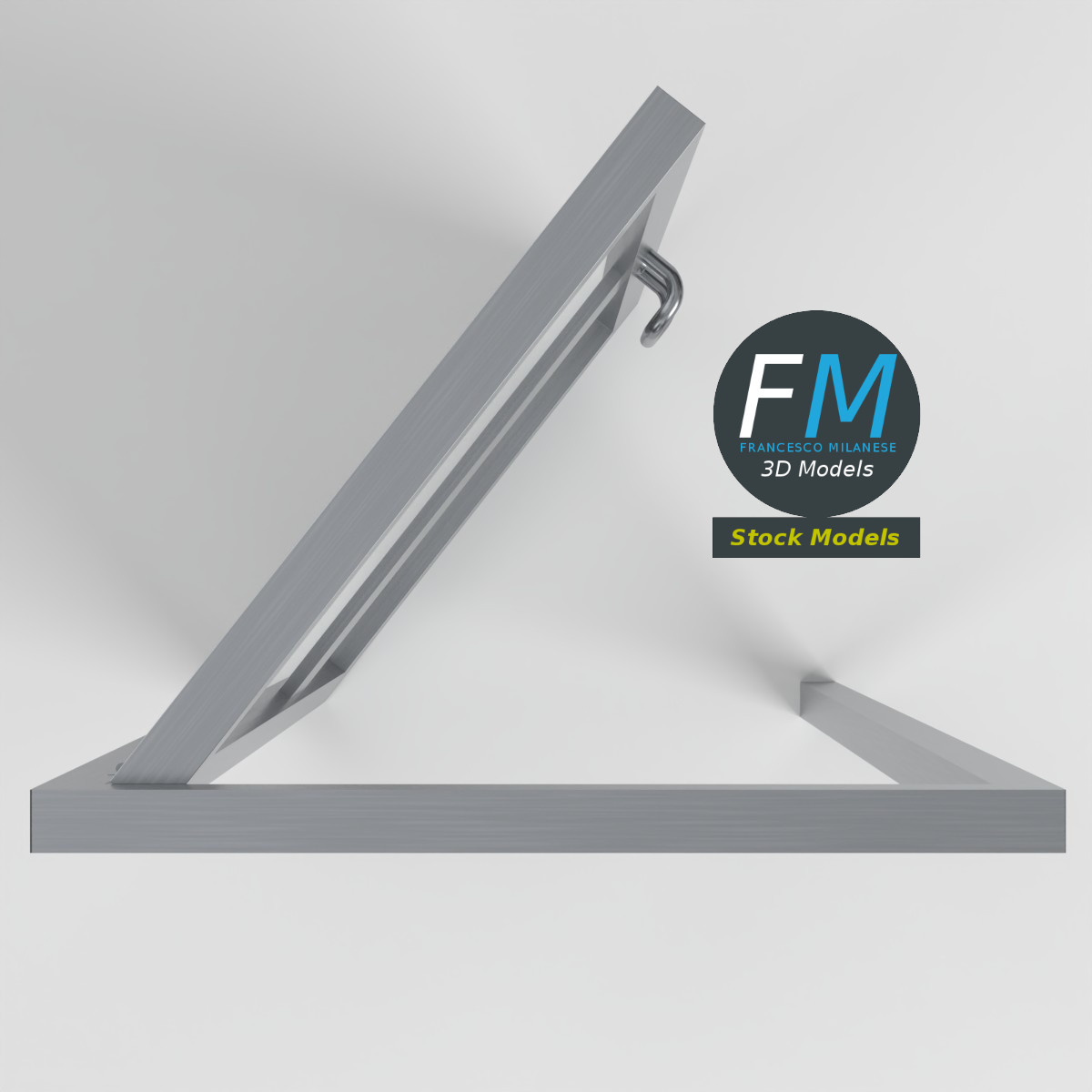 3D-Modell - Glas-Schwingtür für Geschäft - 06