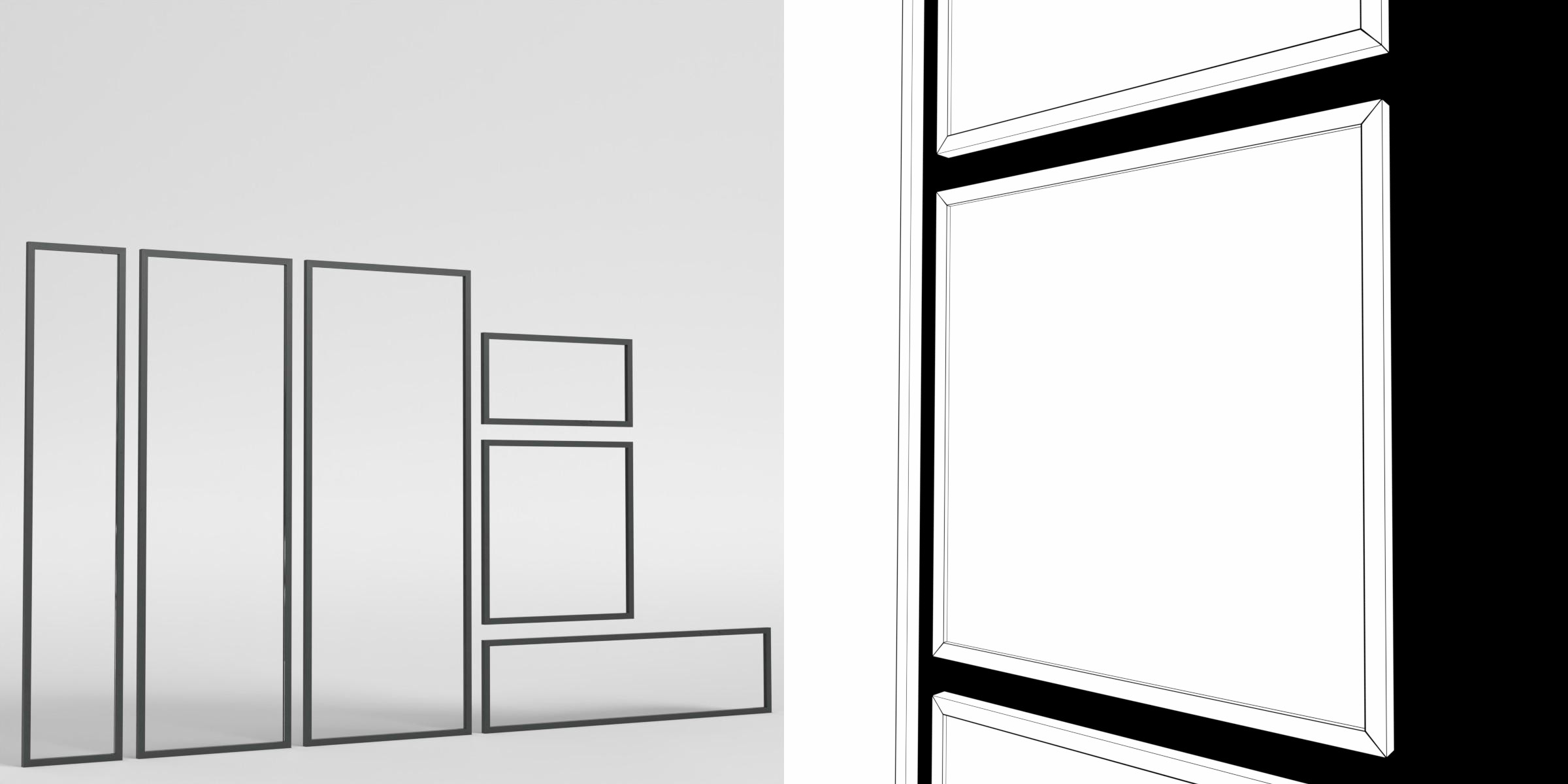 3D-Modell - Modulares Schaufensterrahmen-Set