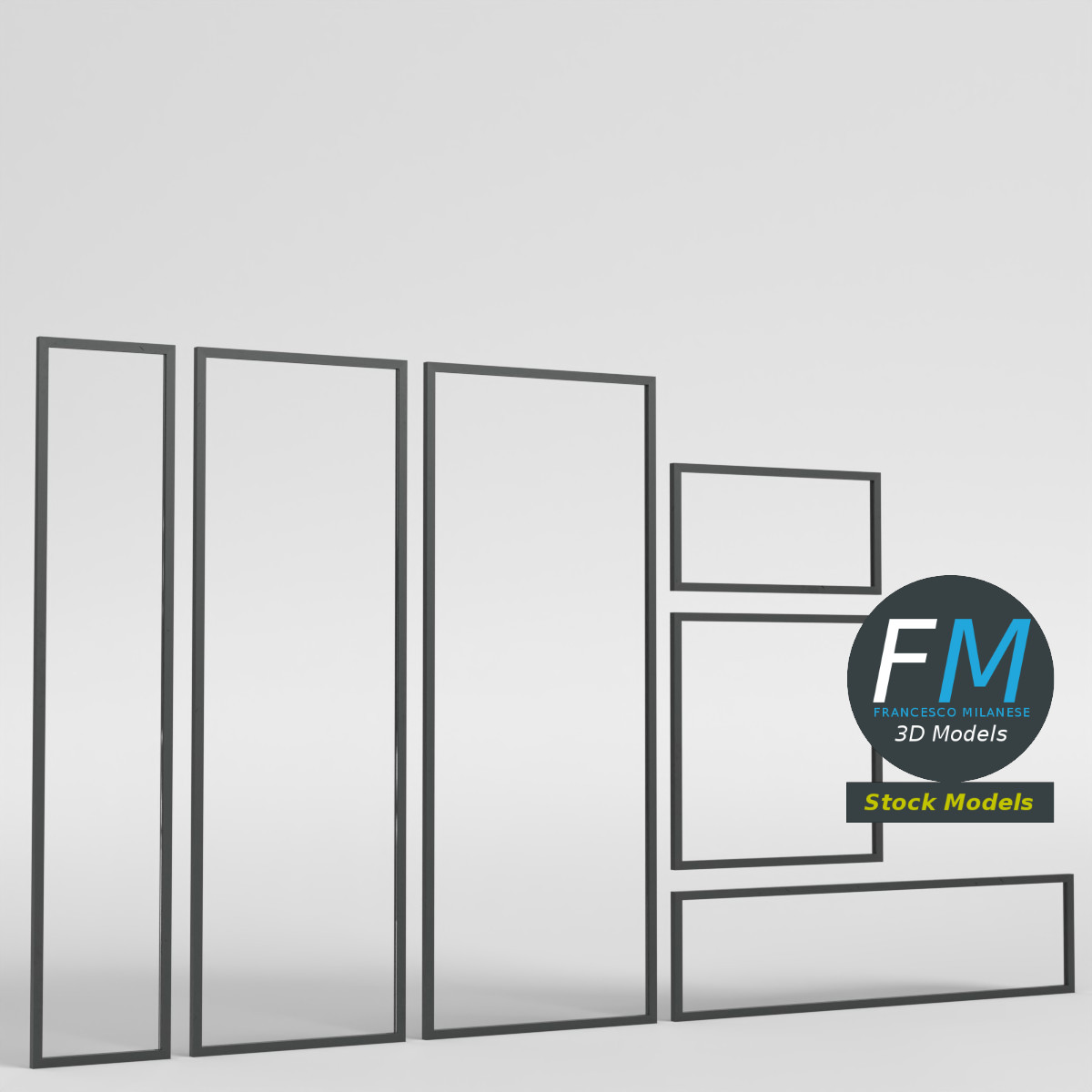 3D-Modell - Modulares Schaufensterrahmen-Set - 01