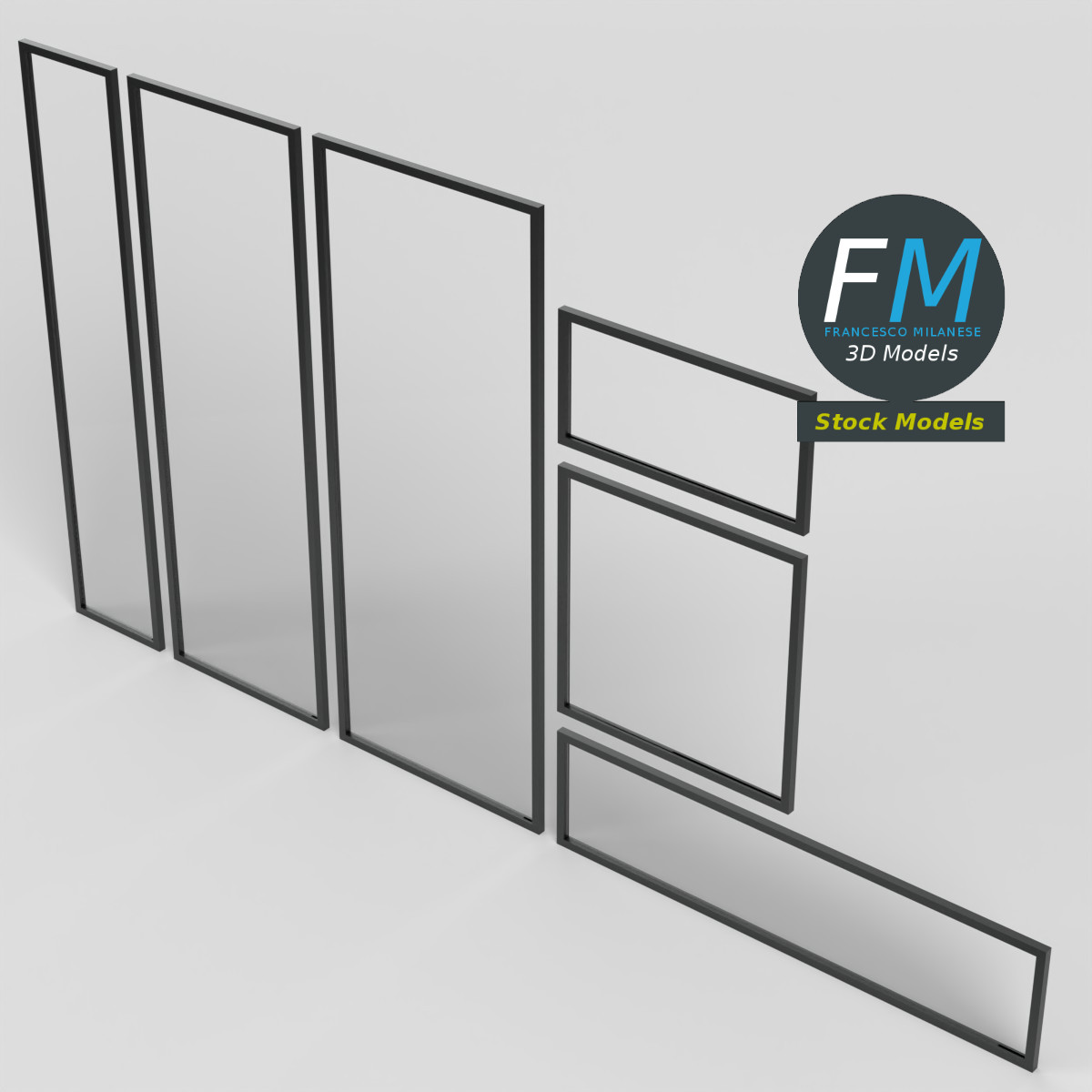 3D-Modell - Modulares Schaufensterrahmen-Set - 02