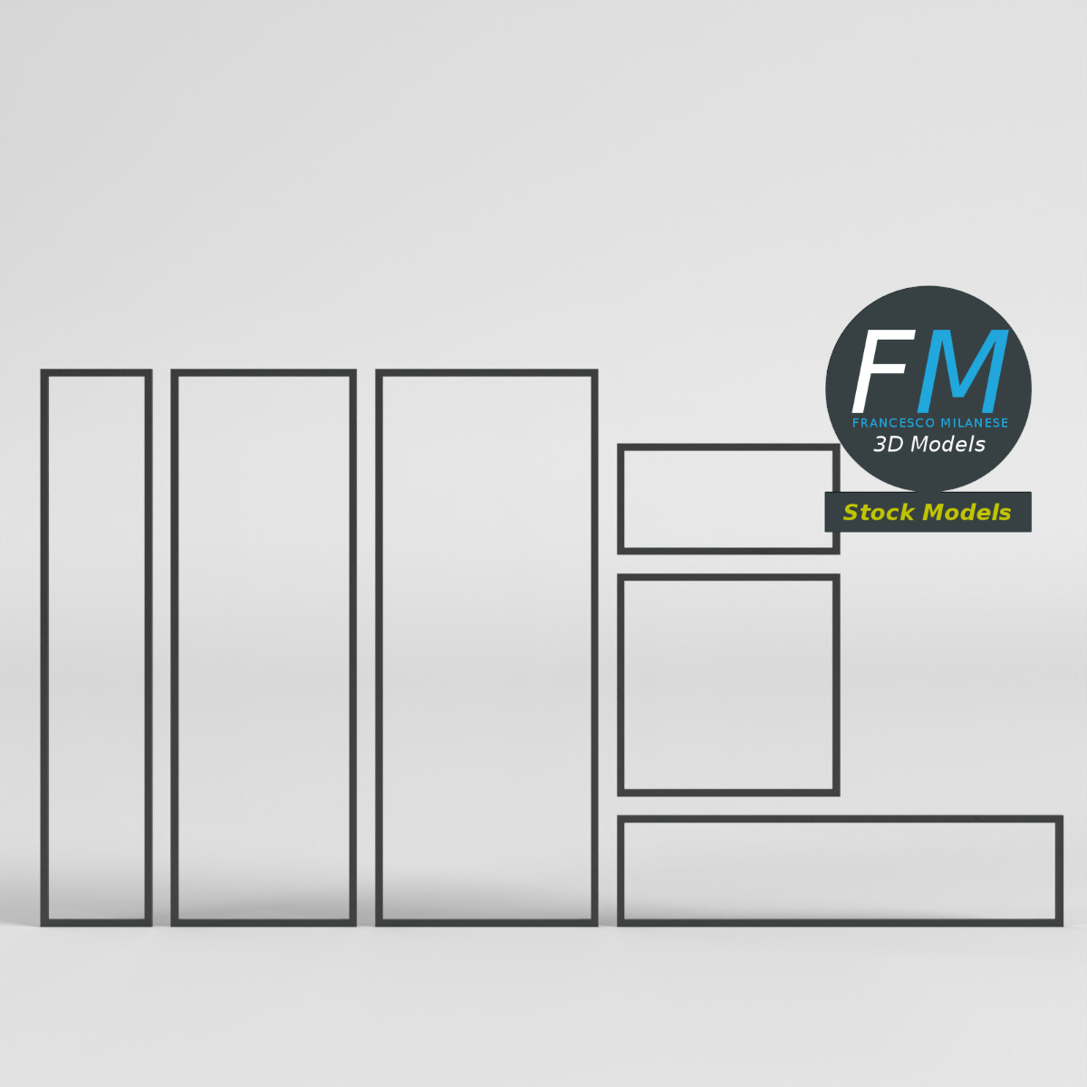 3D-Modell - Modulares Schaufensterrahmen-Set - 03