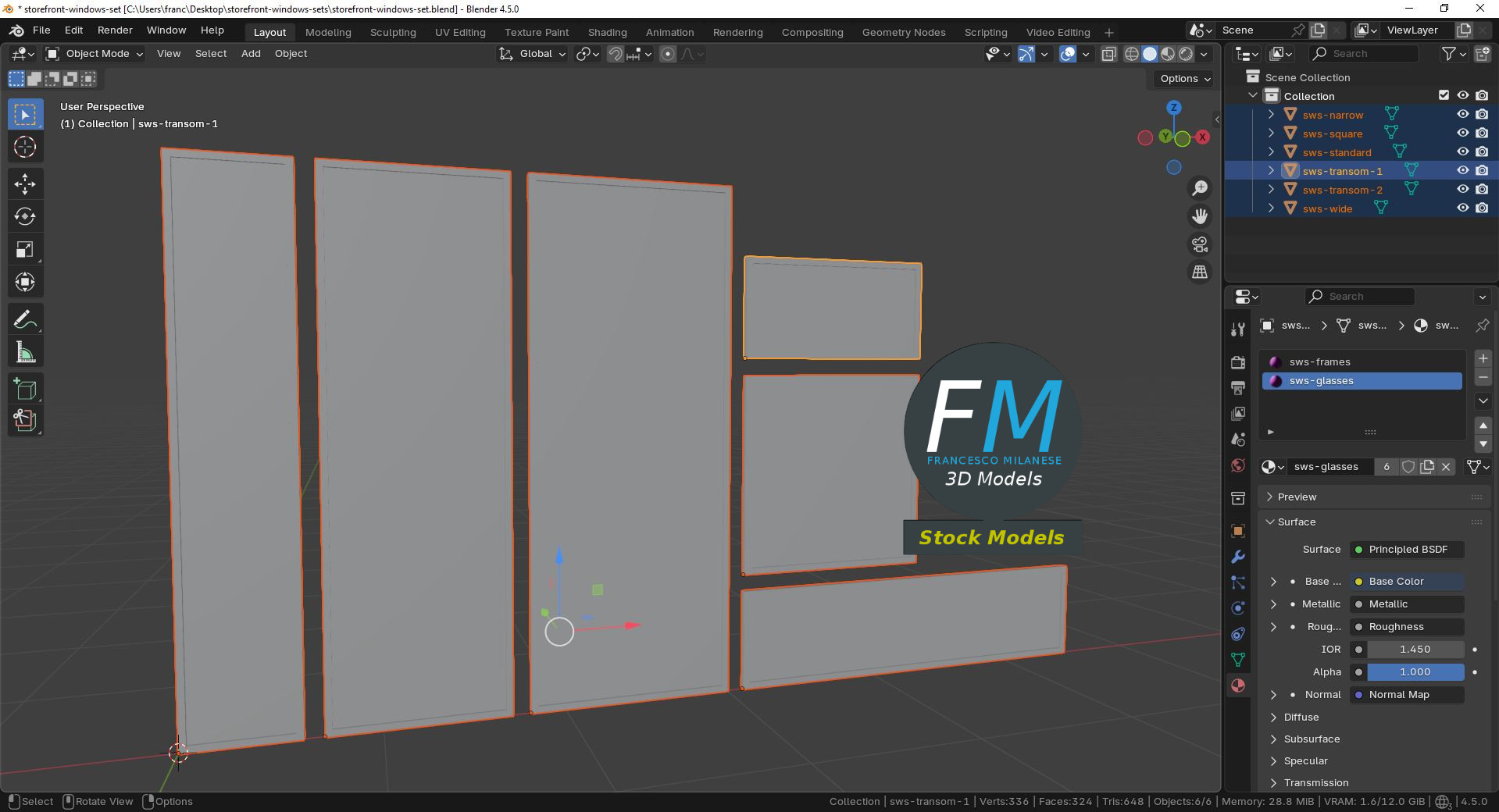 3D-Modell - Modulares Schaufensterrahmen-Set - 09