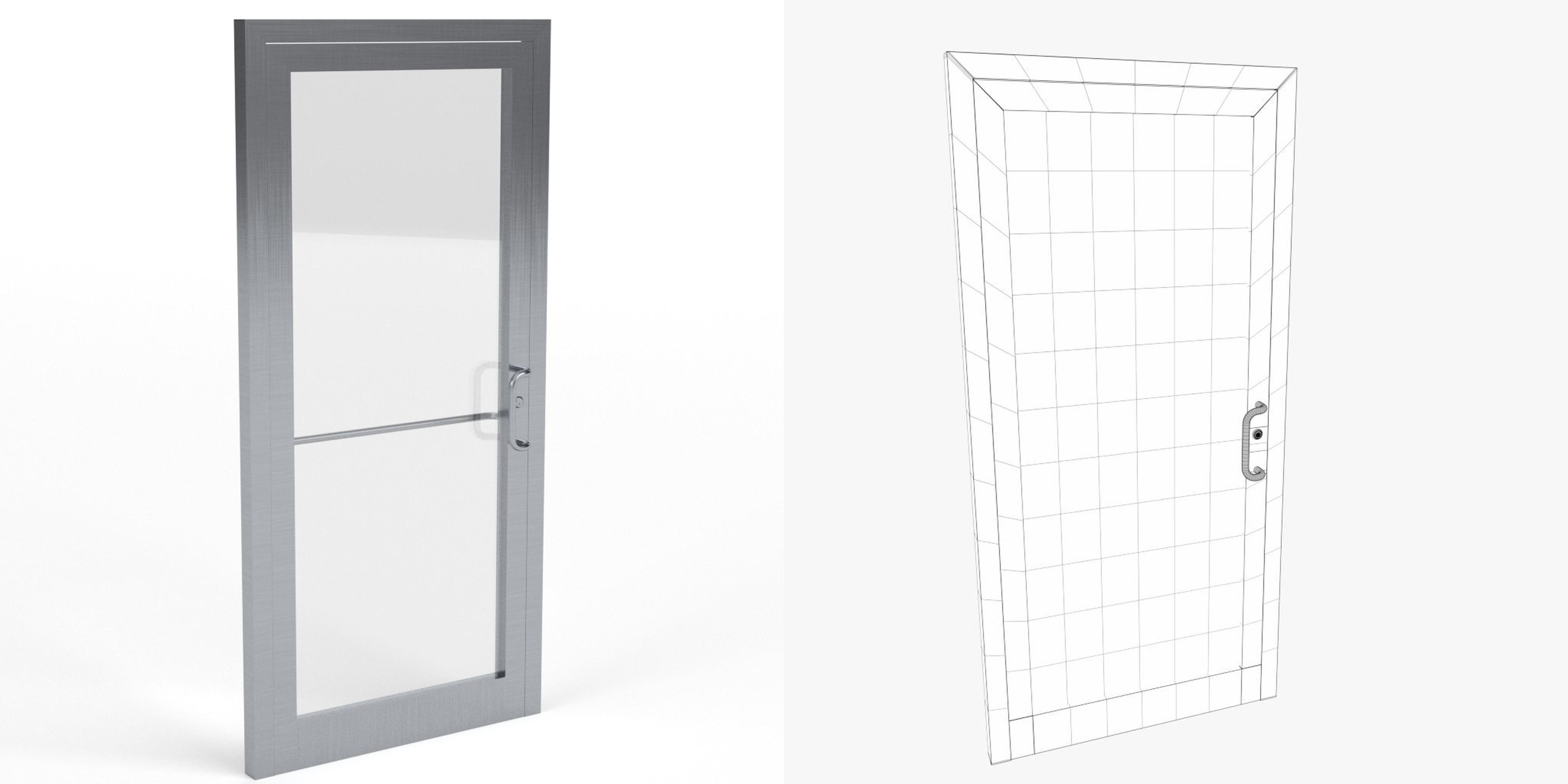 3D-Modell - Glas-Eingangstür für Geschäft