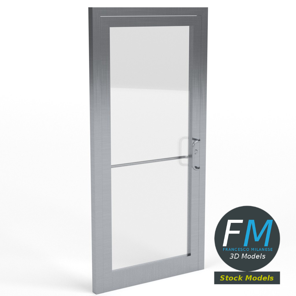 3D-Modell - Glas-Eingangstür für Geschäft - 01