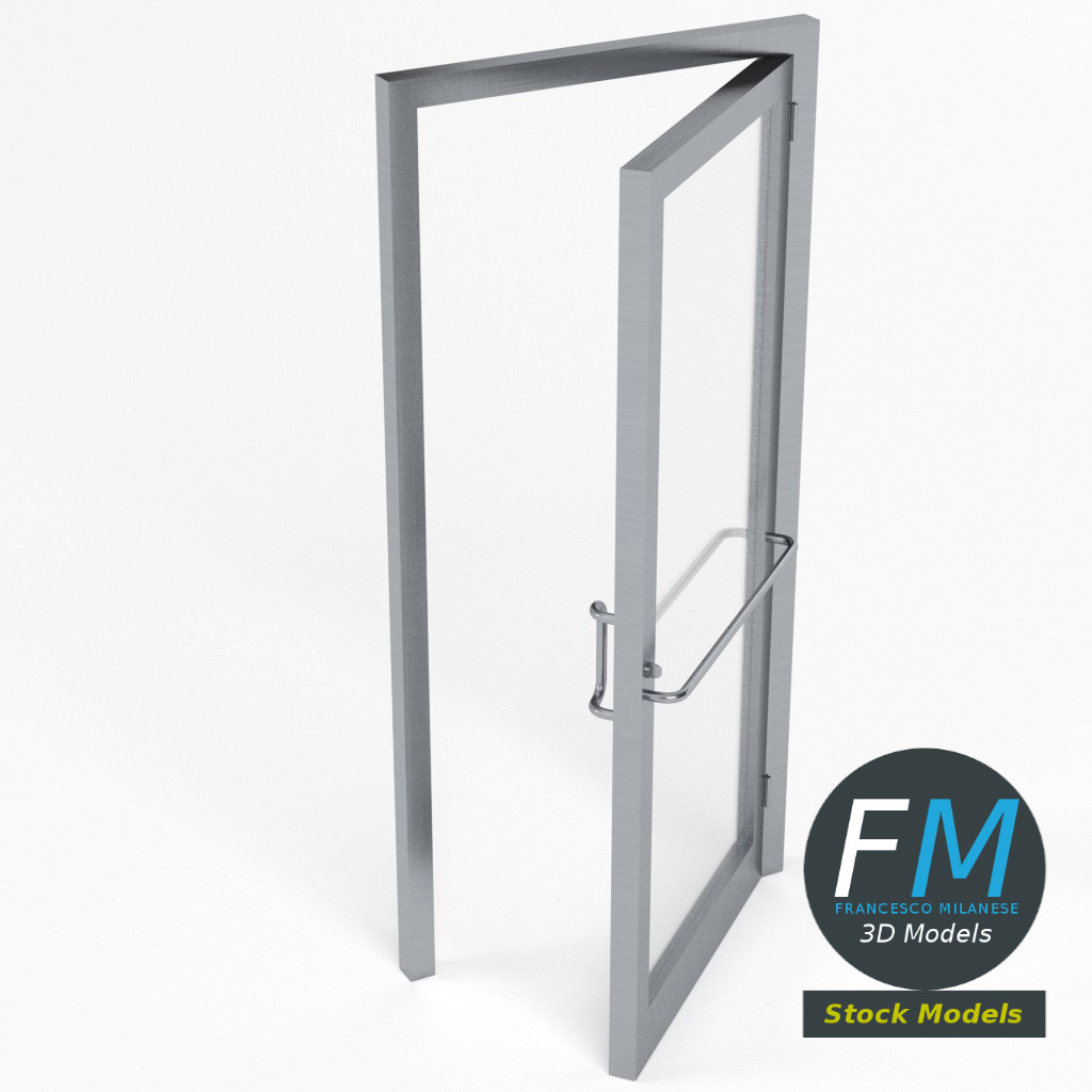 3D-Modell - Glas-Eingangstür für Geschäft - 02