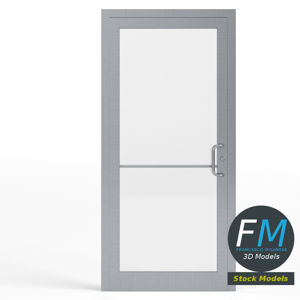 3D-Modell - Glas-Eingangstür für Geschäft - 03