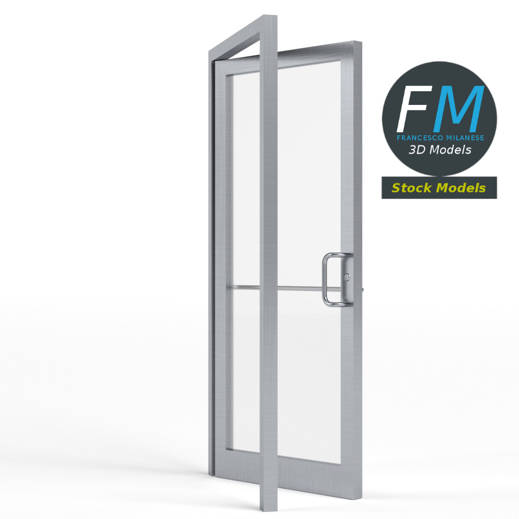 3D-Modell - Glas-Eingangstür für Geschäft - 04