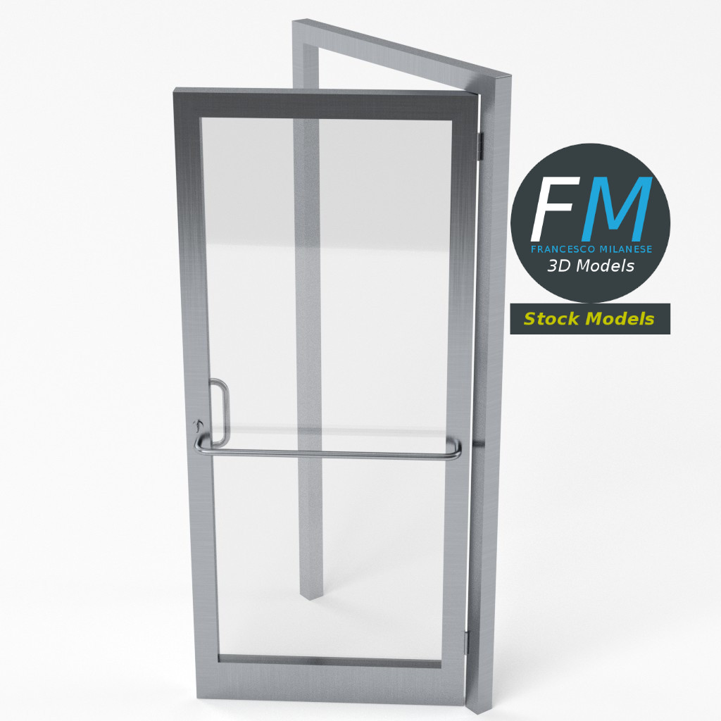 3D-Modell - Glas-Eingangstür für Geschäft - 05