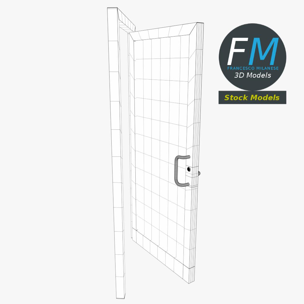 3D-Modell - Glas-Eingangstür für Geschäft - 08