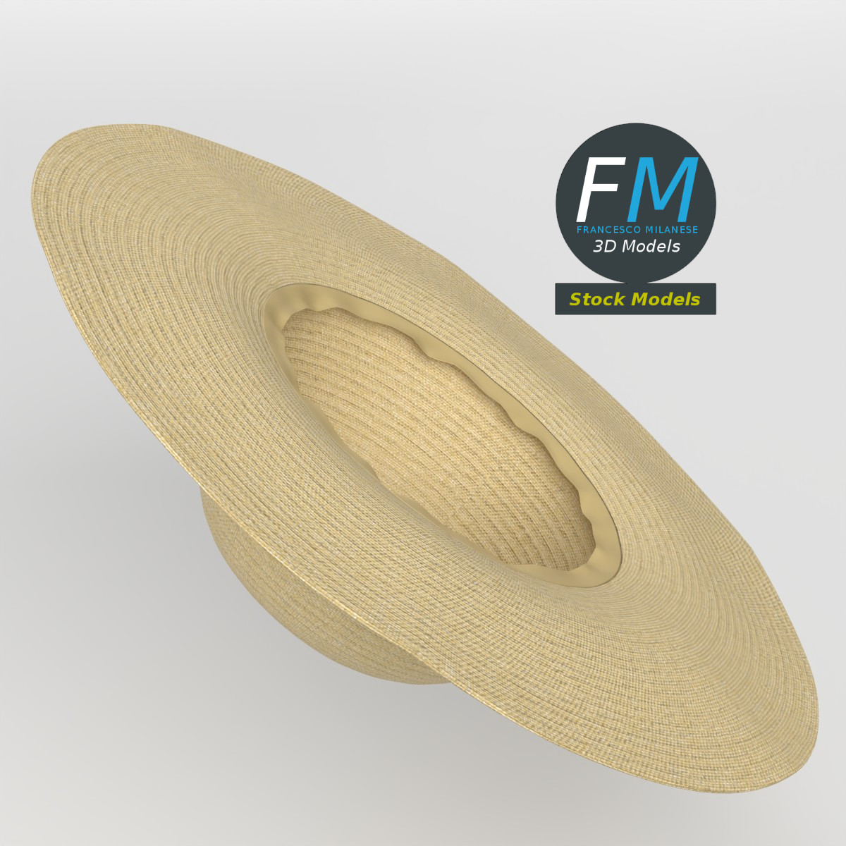 3D-Modell - Breitkrempiger Strohhut - 02