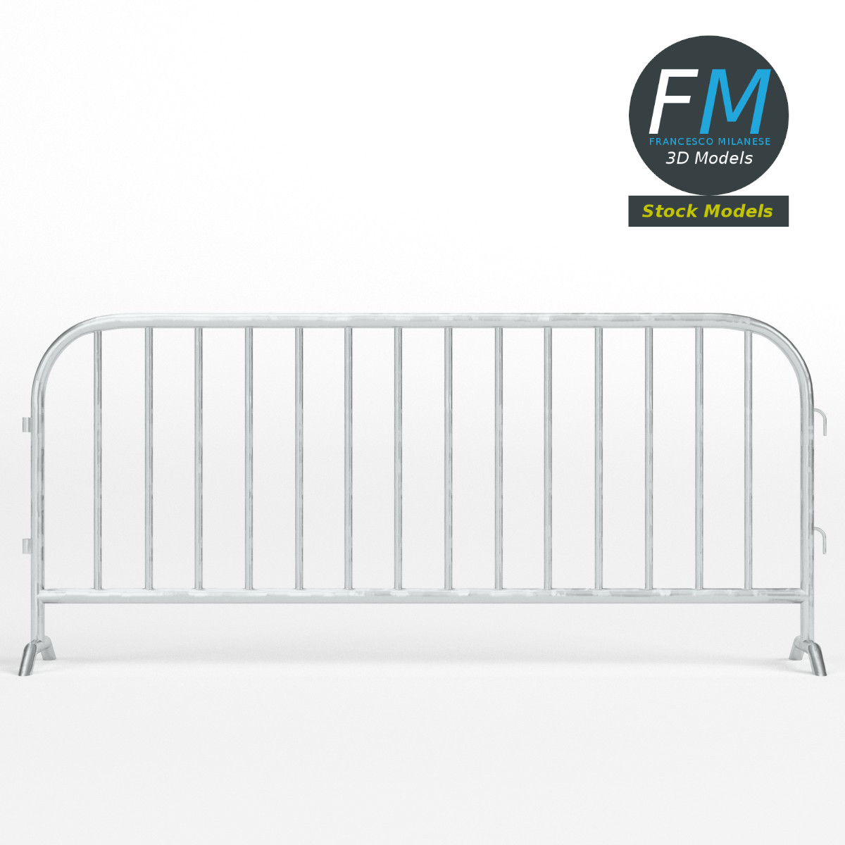 3D-Modell - Metallische Straßenabsperrung - 03