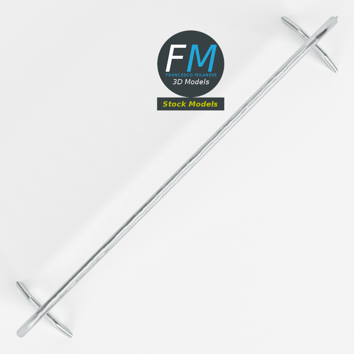 3D-Modell - Metallische Straßenabsperrung - 06