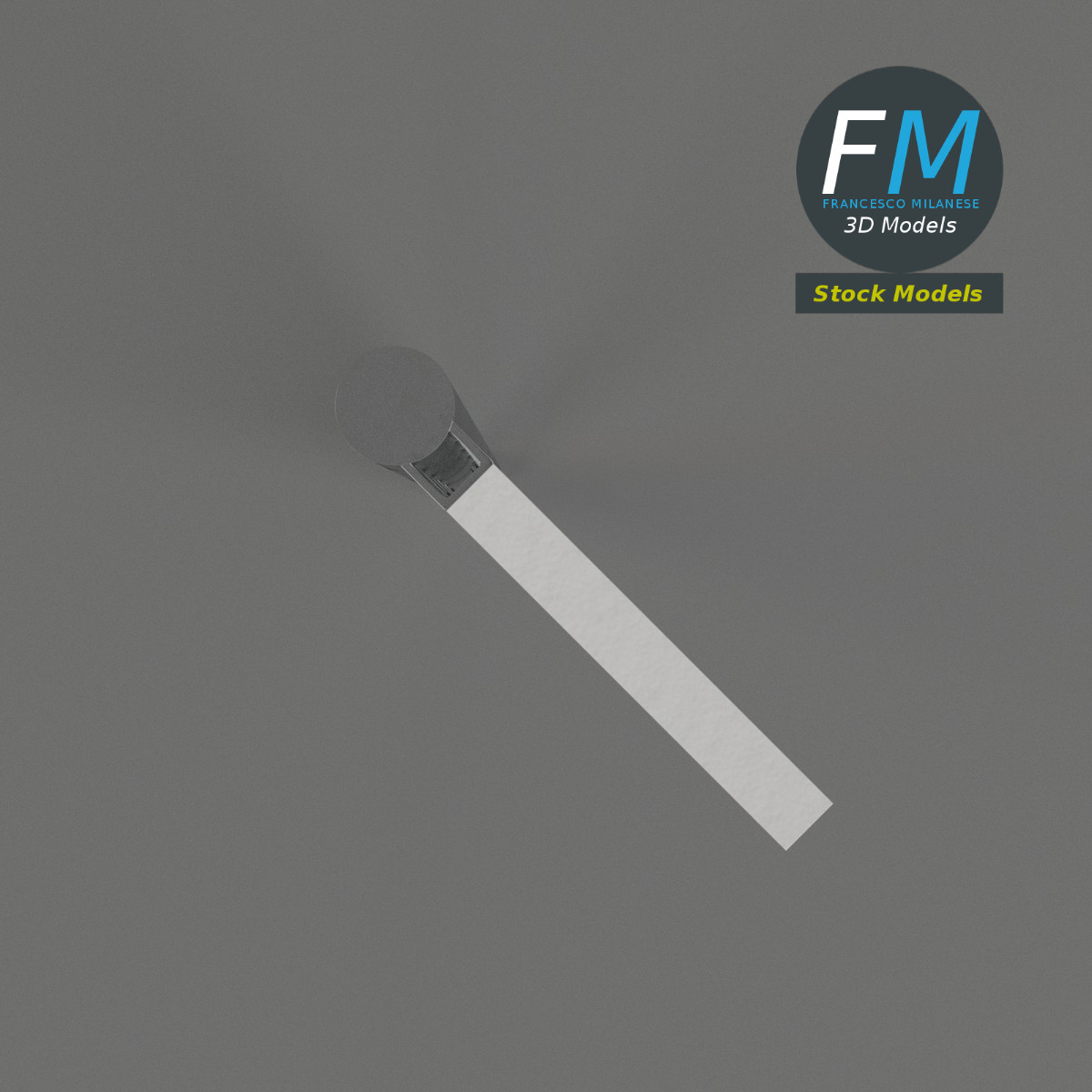 3D-Modell - Straßenmast mit Schild - 06