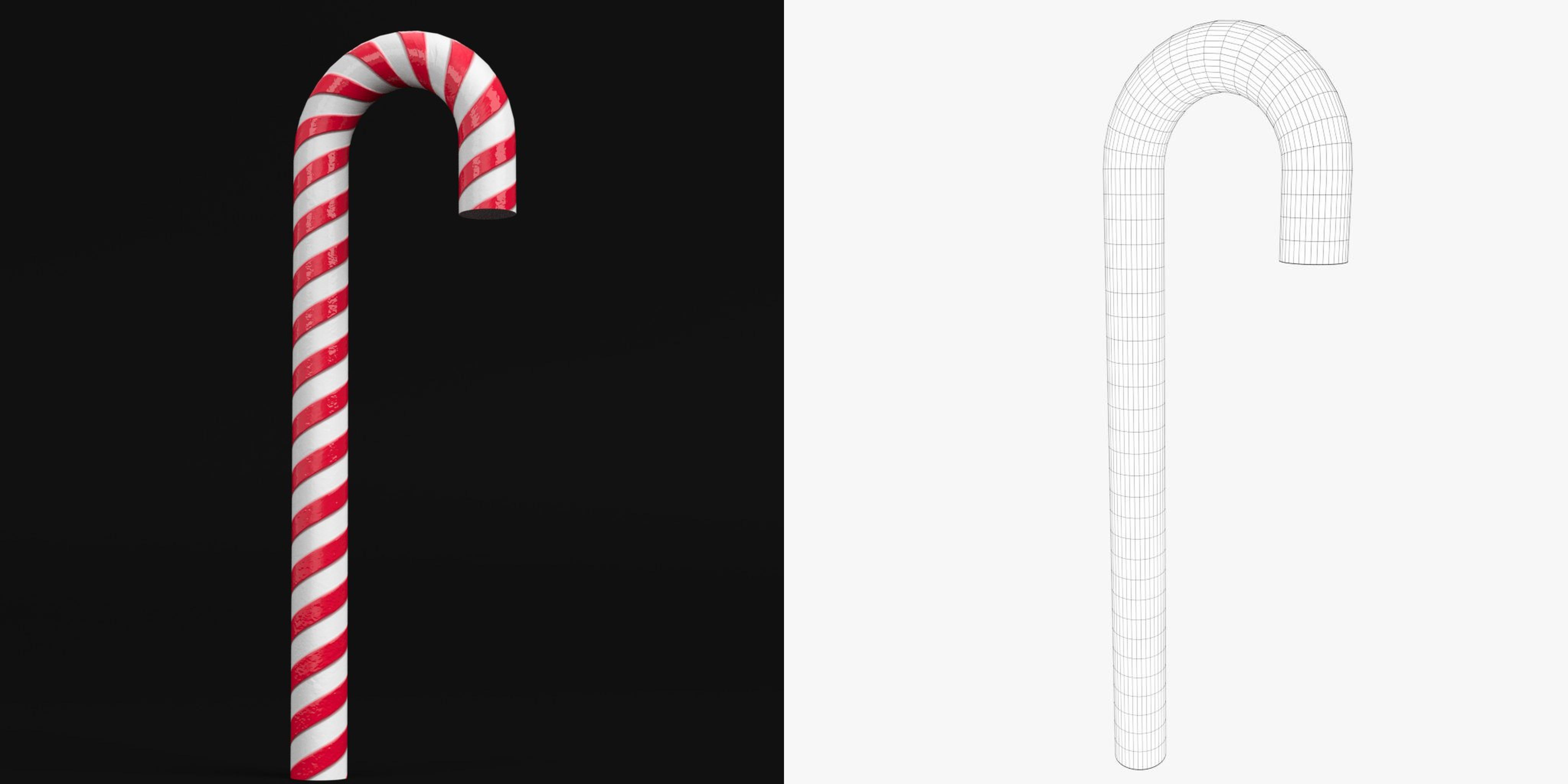 3D-Modell - Gestreifte Zuckerstange