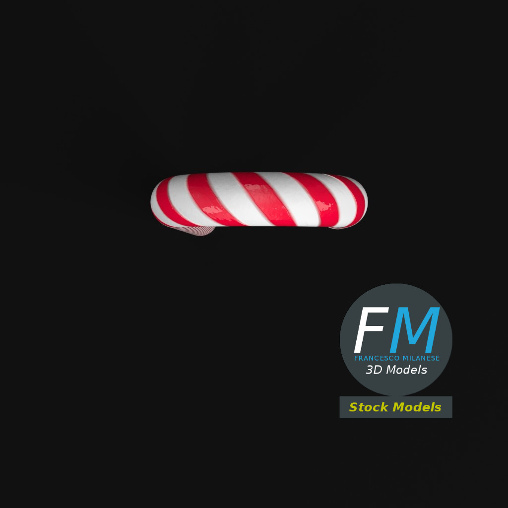 3D-Modell - Gestreifte Zuckerstange - 06
