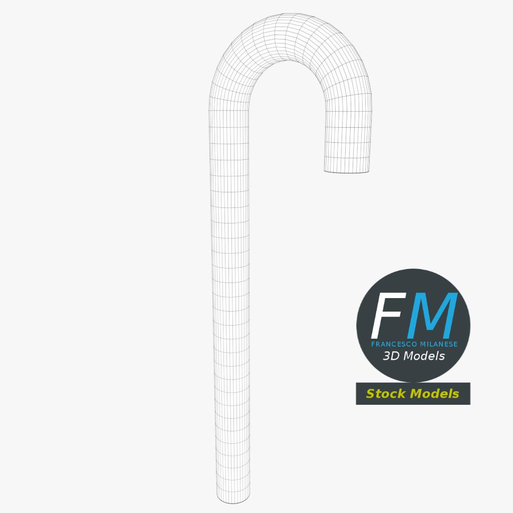 3D-Modell - Gestreifte Zuckerstange - 07