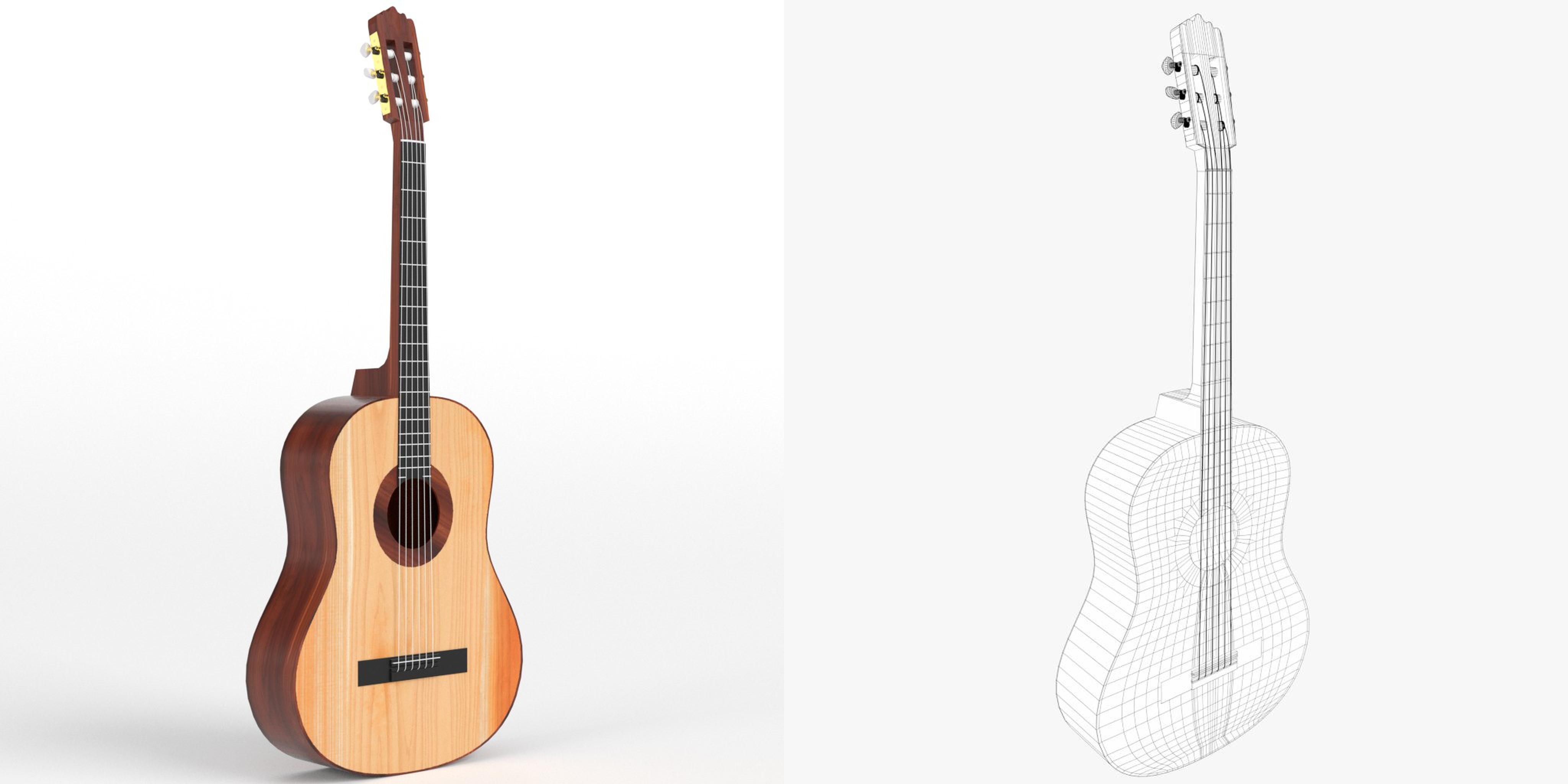 3D-Modell - Klassische Schülergitarre