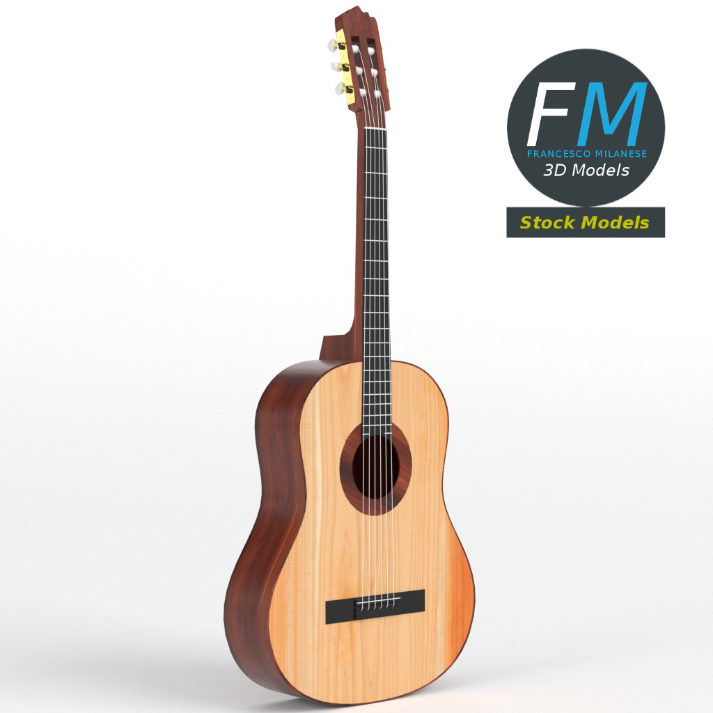 3D-Modell - Klassische Schülergitarre - 01