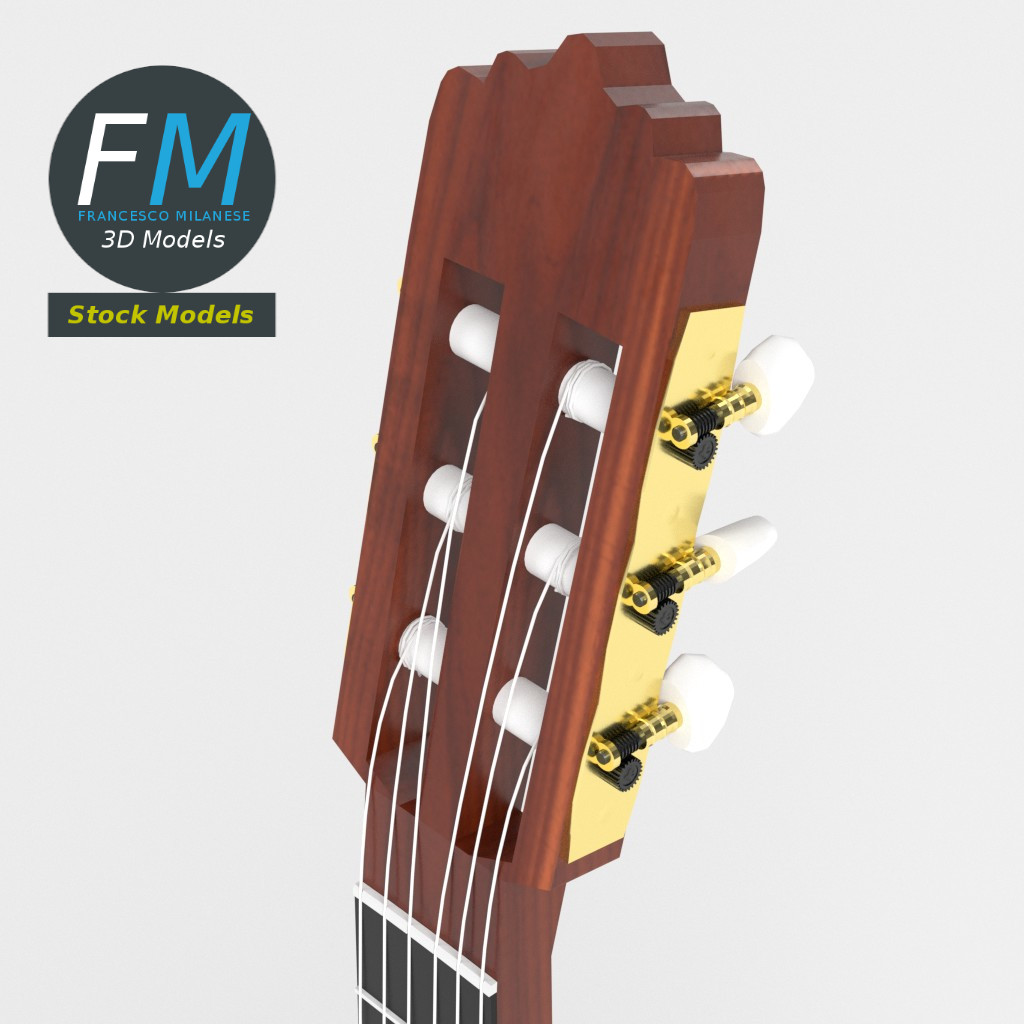 3D-Modell - Klassische Schülergitarre - 02