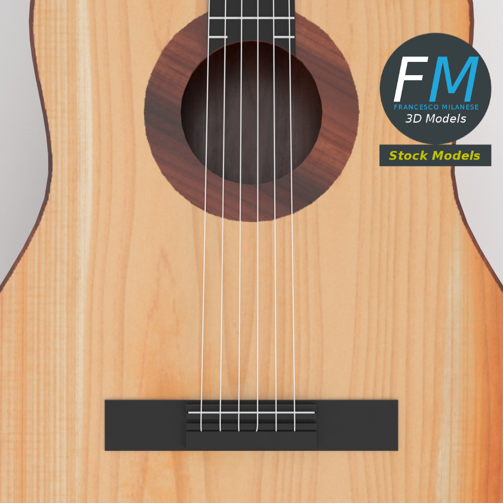 3D-Modell - Klassische Schülergitarre - 06
