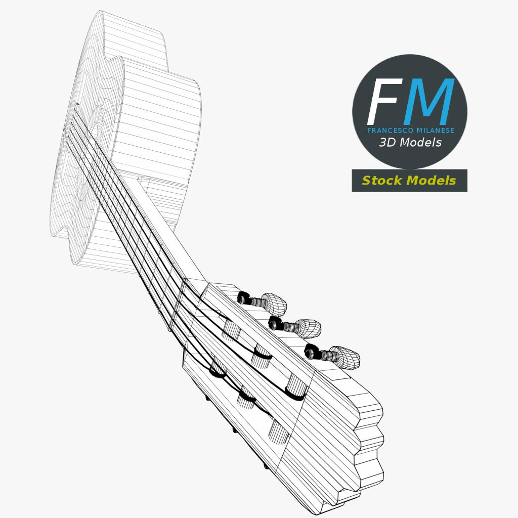 3D-Modell - Klassische Schülergitarre - 08