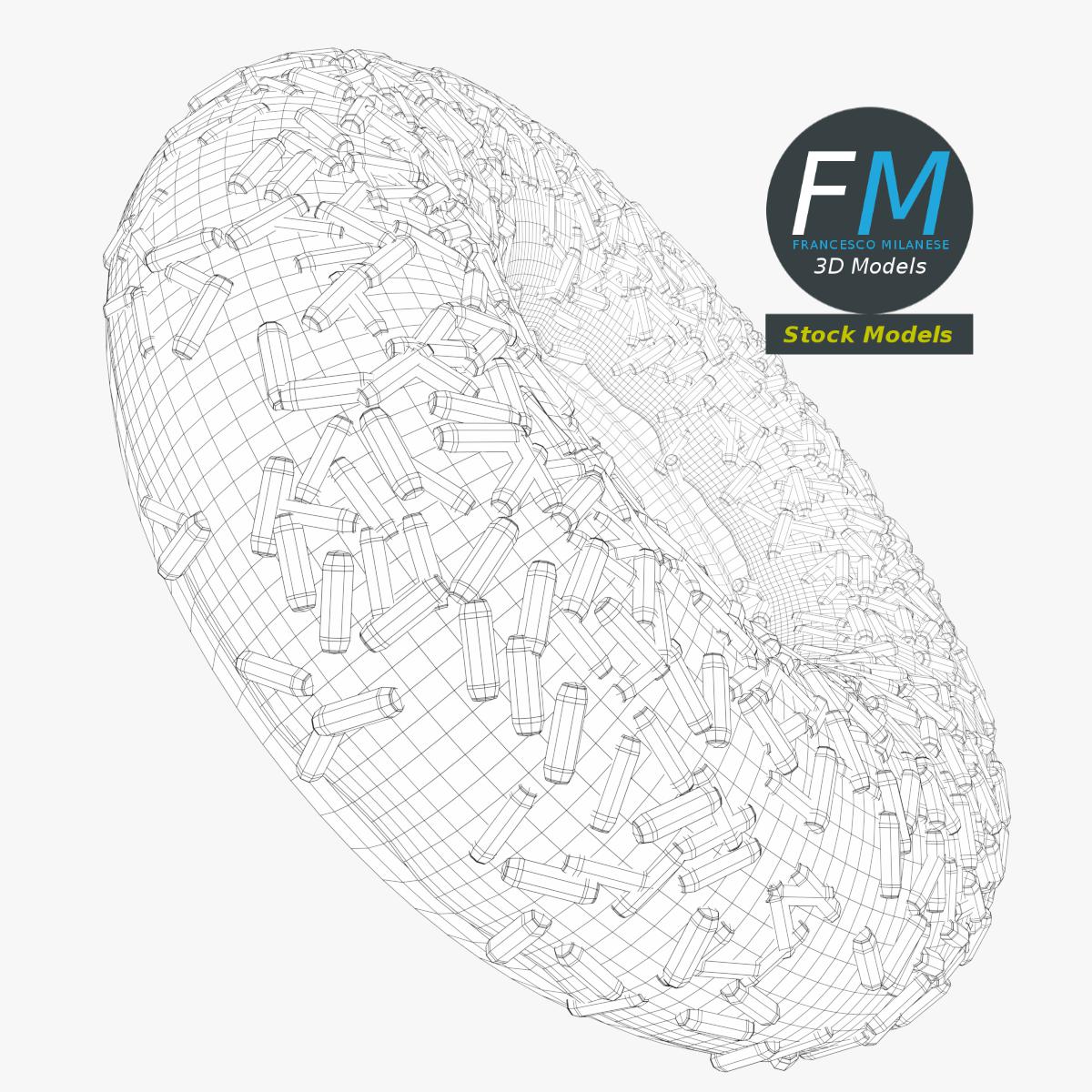 3D-Modell - Stilisierter Donut mit Streuseln - 07