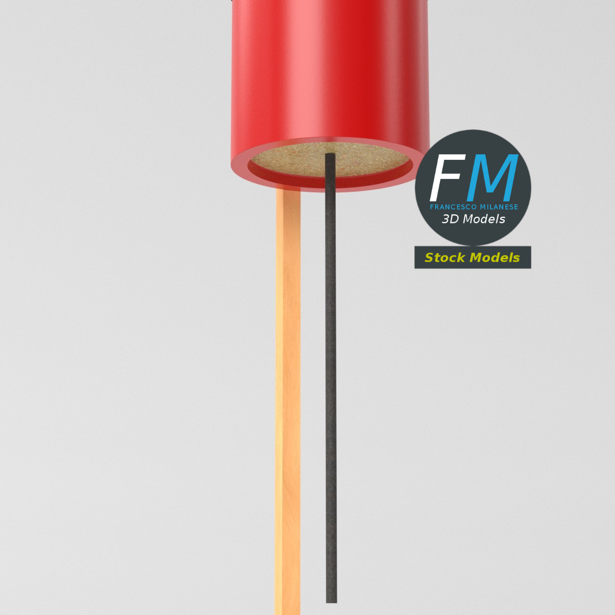 3D-Modell - Stilisierte Feuerwerksrakete - 05