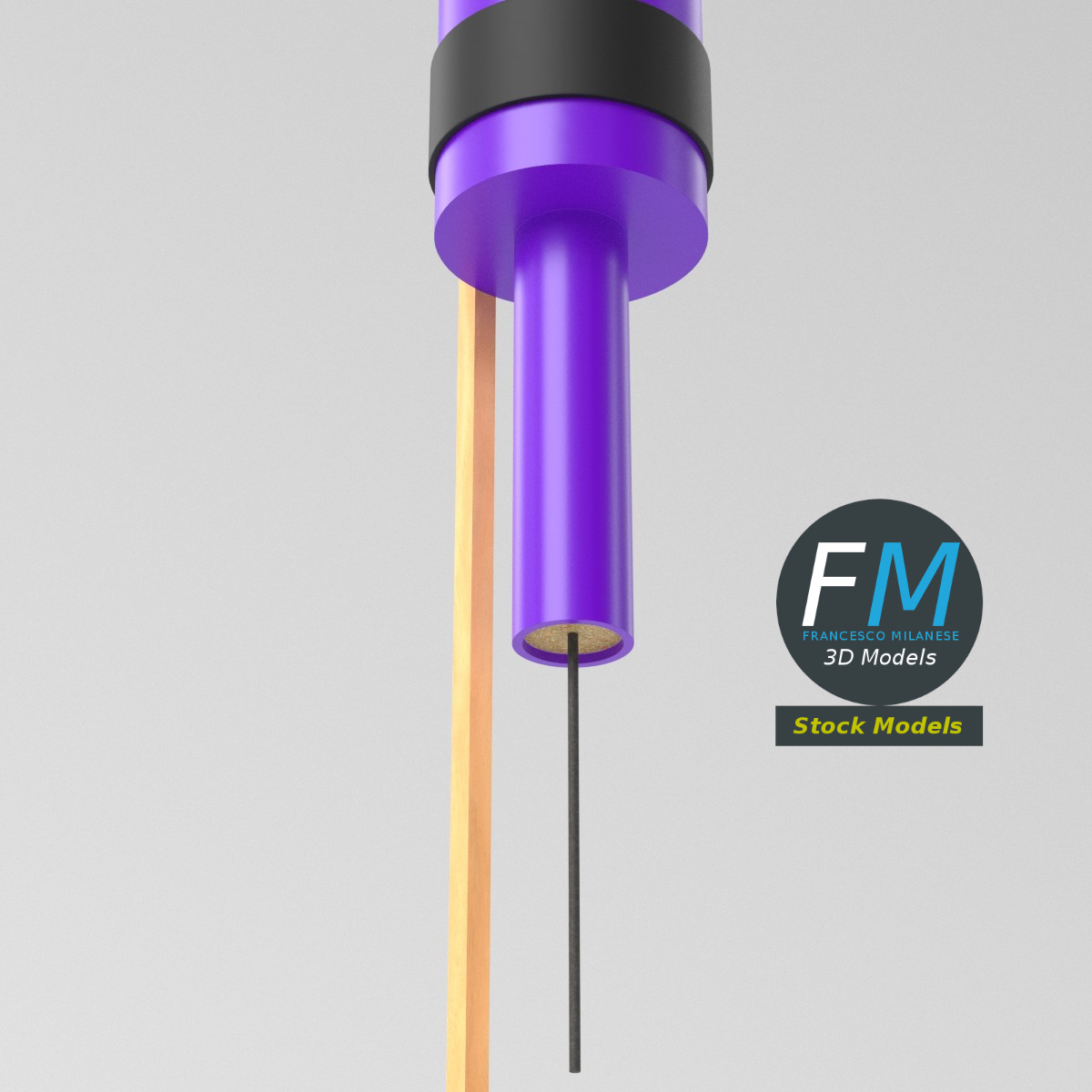 3D-Modell - Stilisierte Feuerwerksrakete - 05