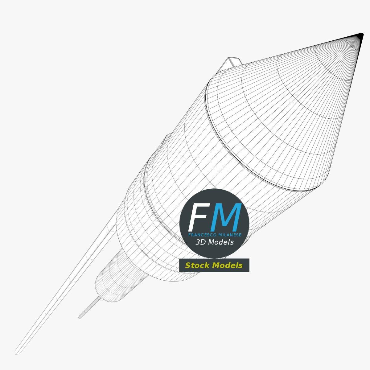 3D-Modell - Stilisierte Feuerwerksrakete - 07