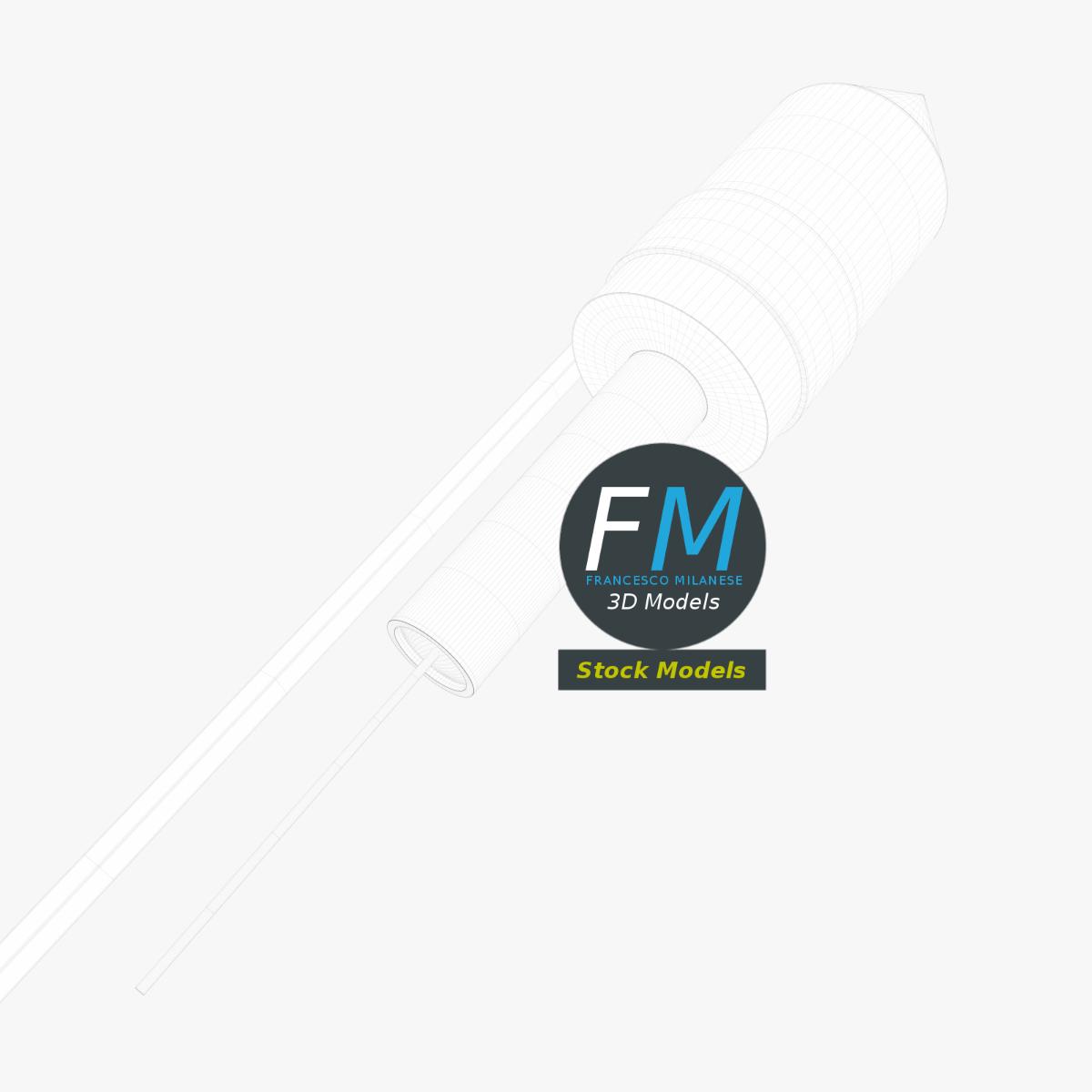3D-Modell - Stilisierte Feuerwerksrakete - 08