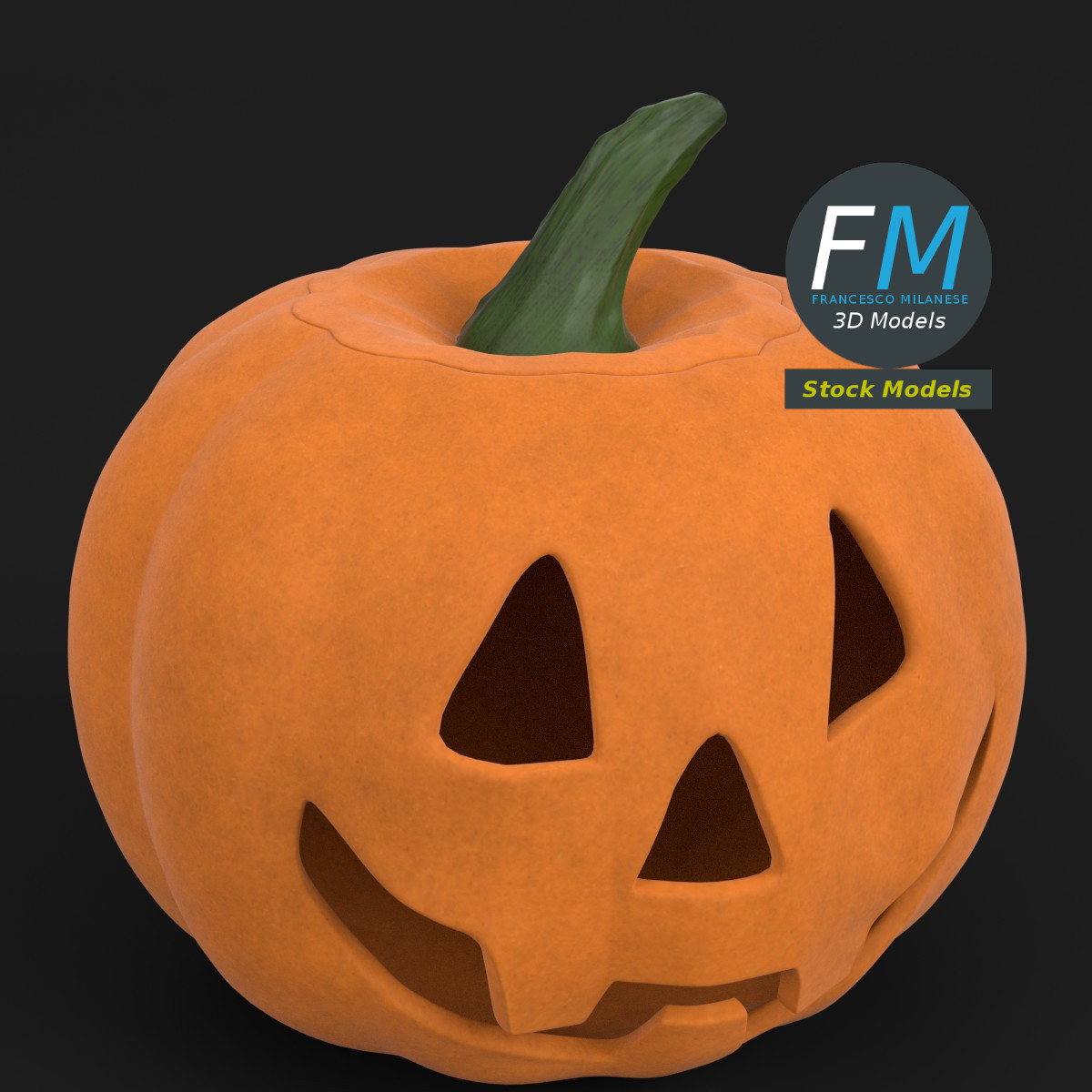3D-Modell - Stilisierter Halloween-Kürbis - 01