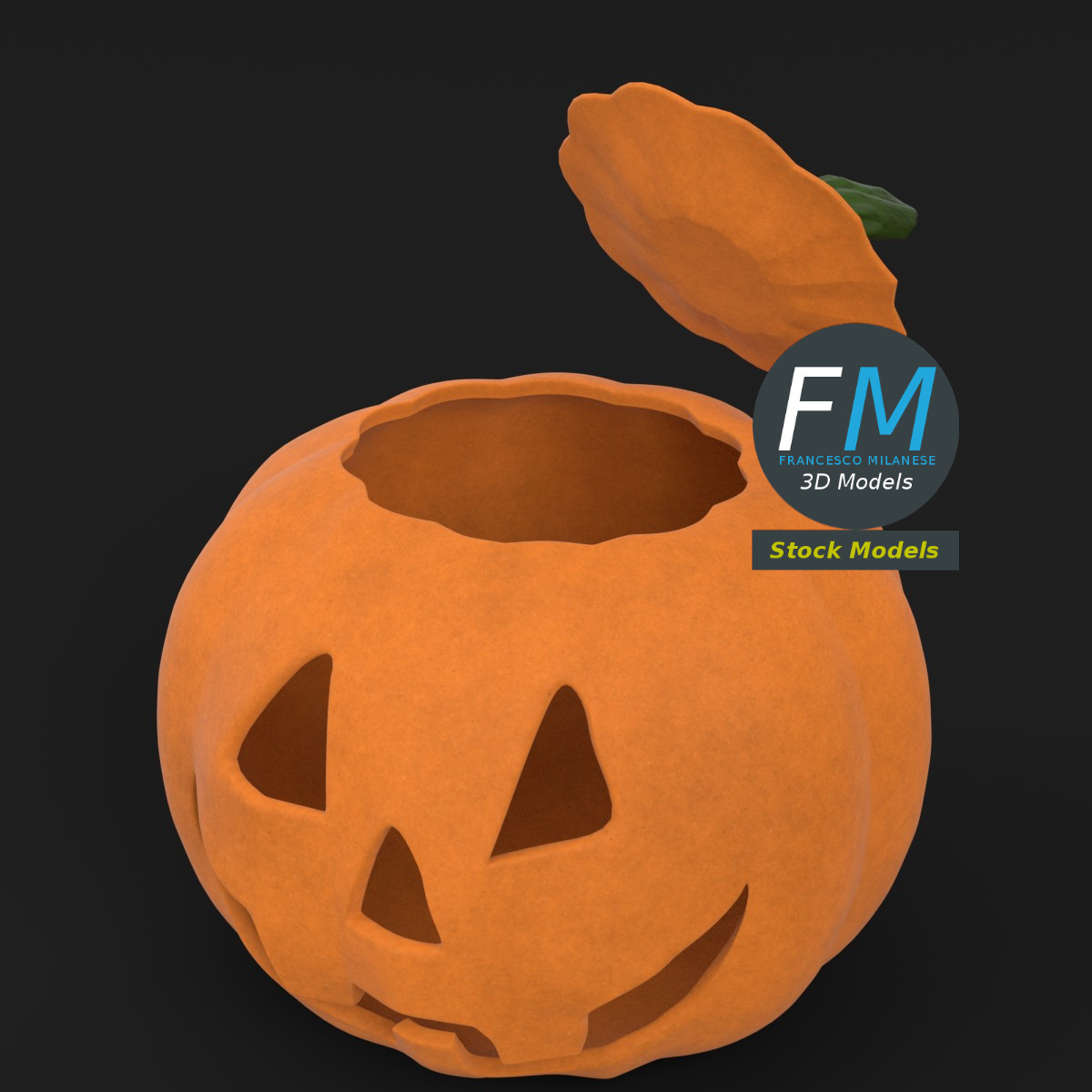 3D-Modell - Stilisierter Halloween-Kürbis - 02
