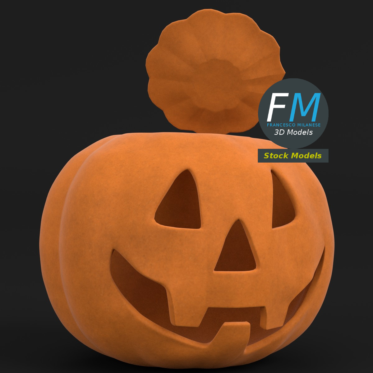 3D-Modell - Stilisierter Halloween-Kürbis - 03
