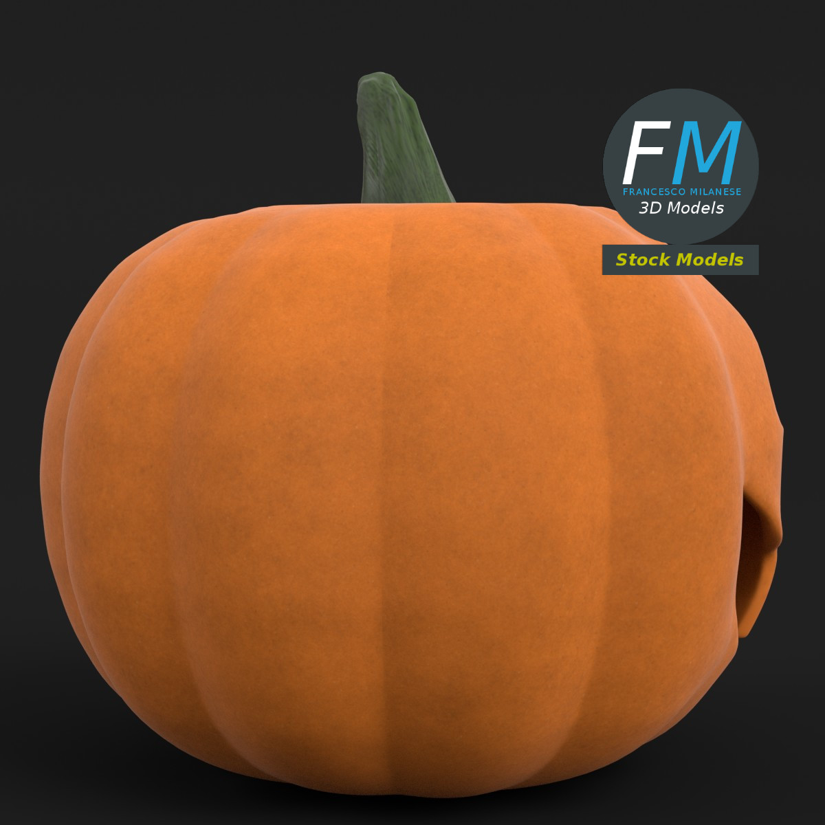 3D-Modell - Stilisierter Halloween-Kürbis - 04