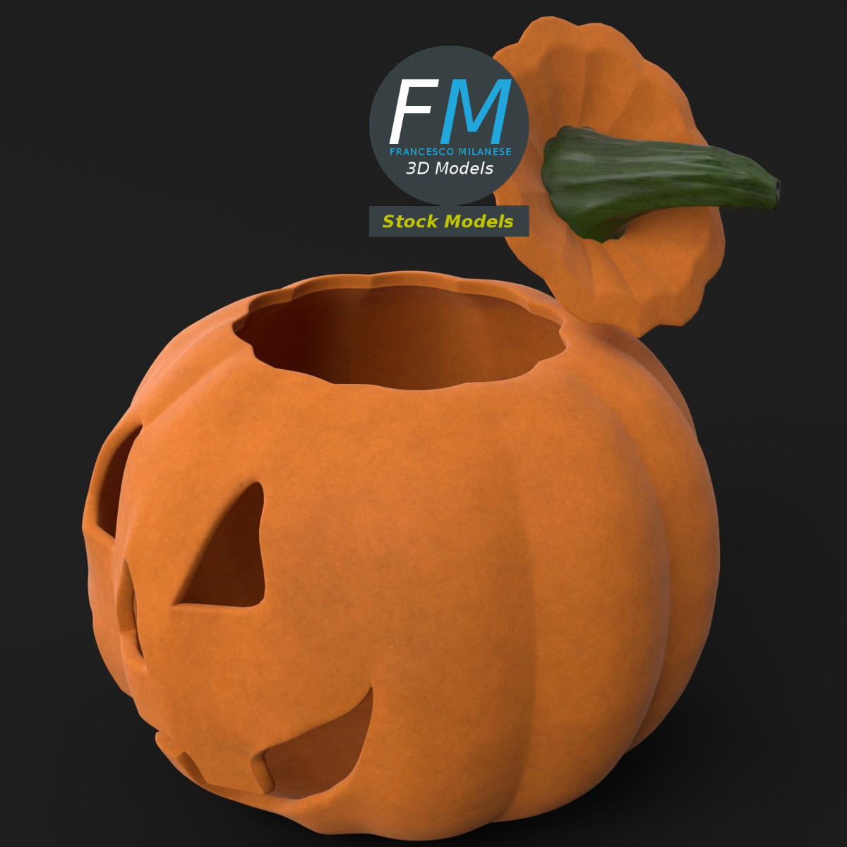 3D-Modell - Stilisierter Halloween-Kürbis - 05