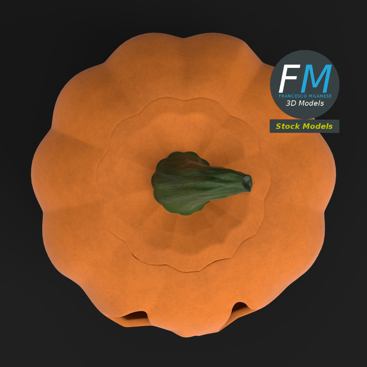3D-Modell - Stilisierter Halloween-Kürbis - 06