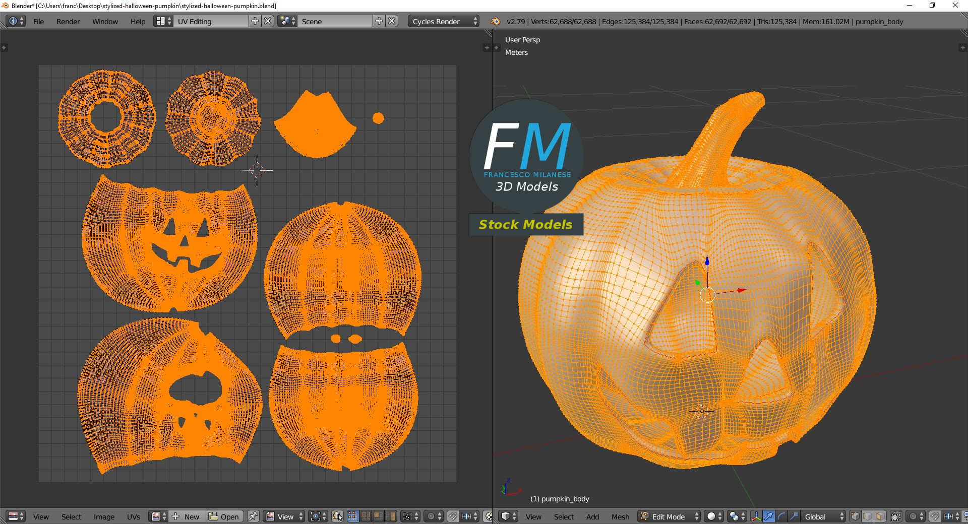 3D-Modell - Stilisierter Halloween-Kürbis - 10