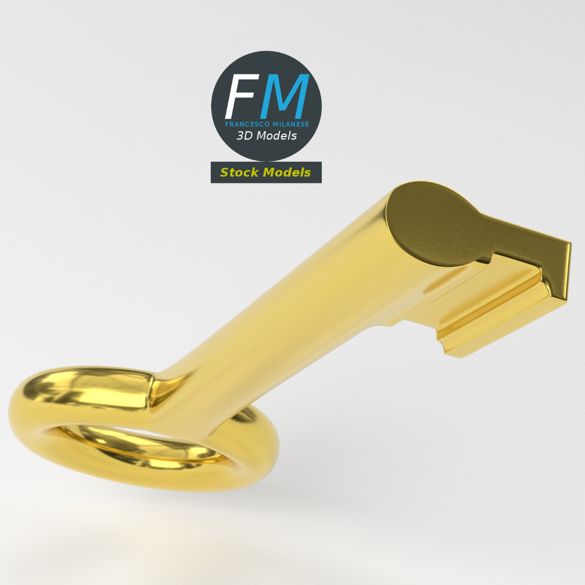 3D-Modell - Stilisierter Goldener Schlüssel - 05