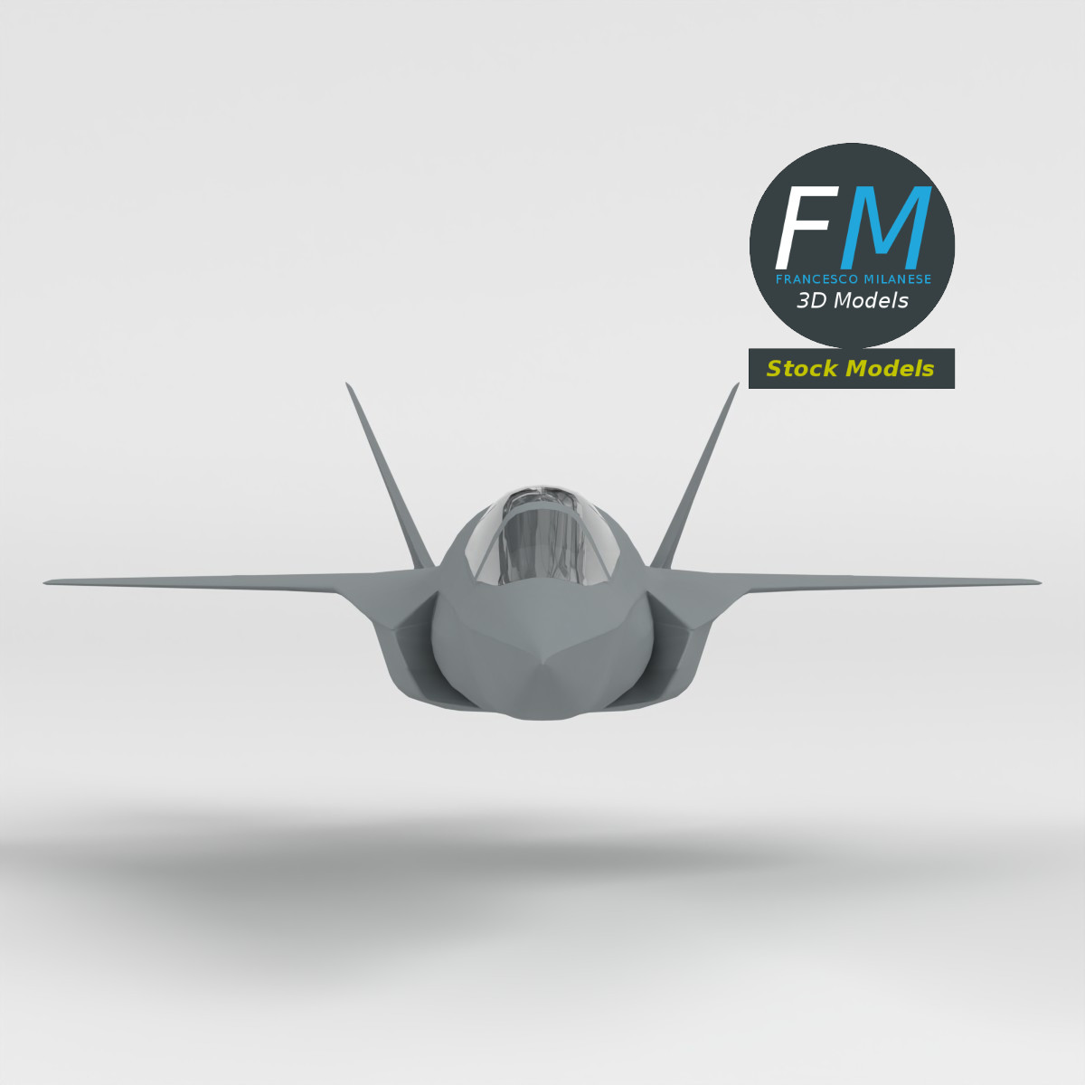 3D-Modell - Stilisiertes Modernes Tarnkappenkampfflugzeug - 04